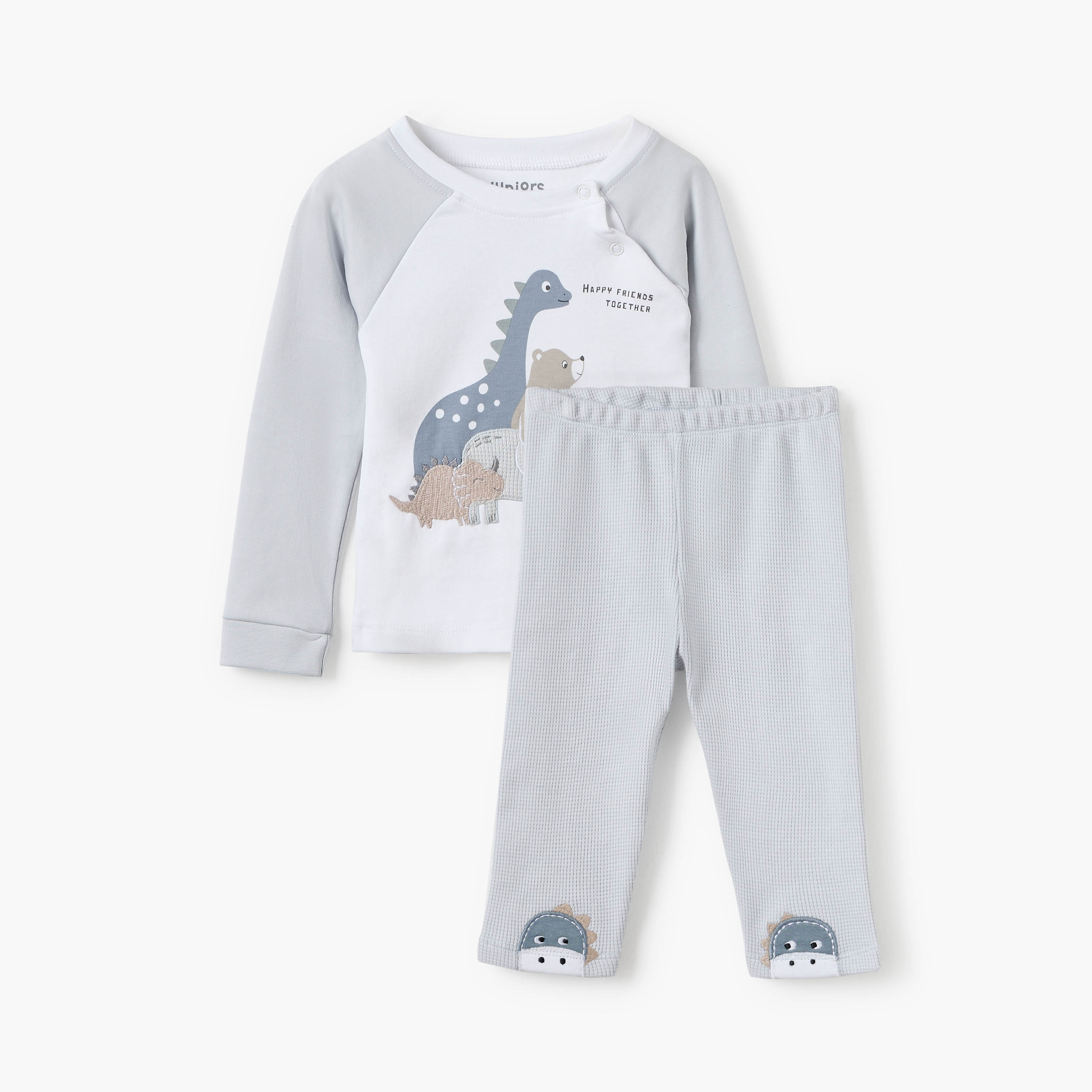 Juniors Elephant Print T-shirt and Pyjama Set-baby-girls-clothing-nightwear-pyjamasets-image-1