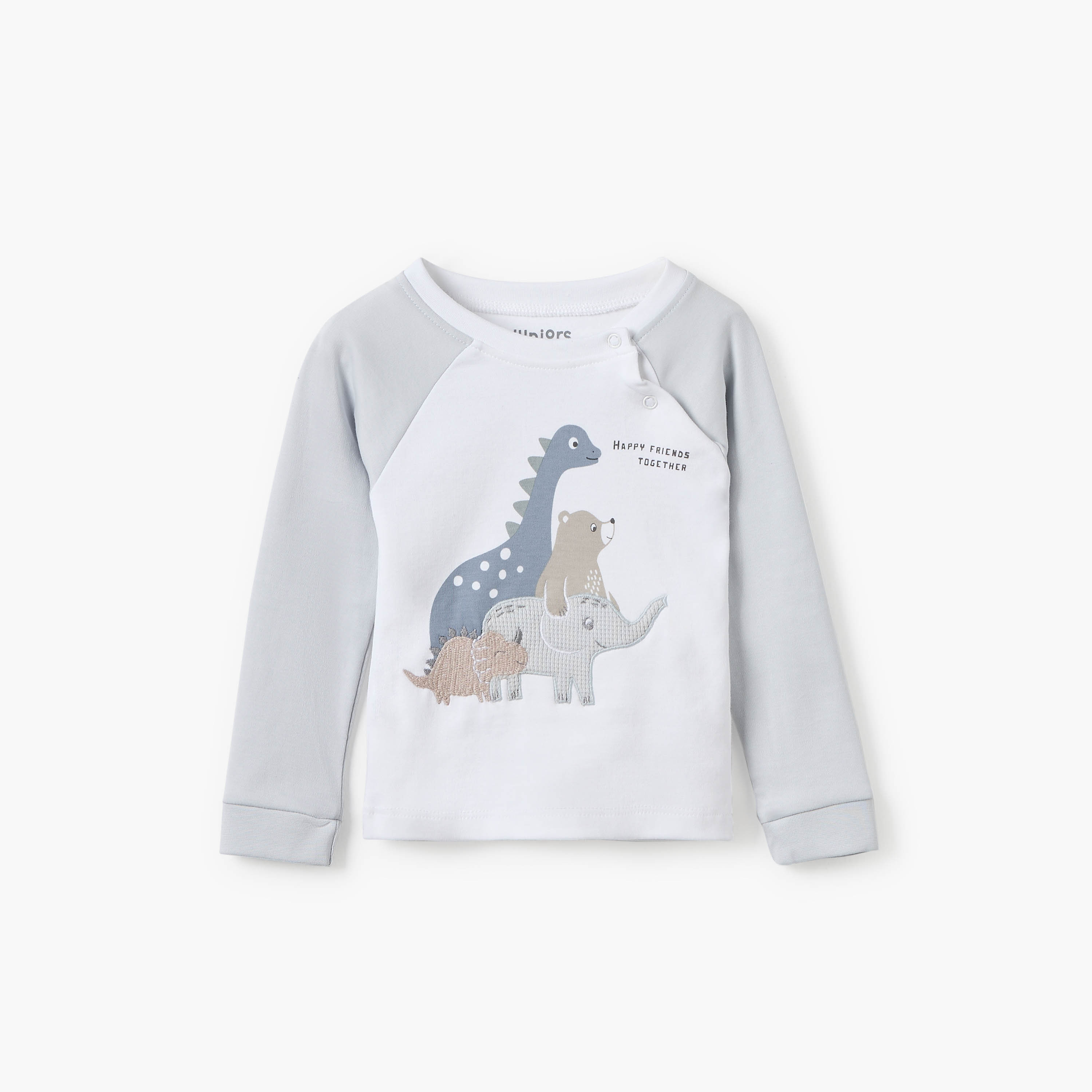Juniors Elephant Print T-shirt and Pyjama Set-baby-girls-clothing-nightwear-pyjamasets-image-2