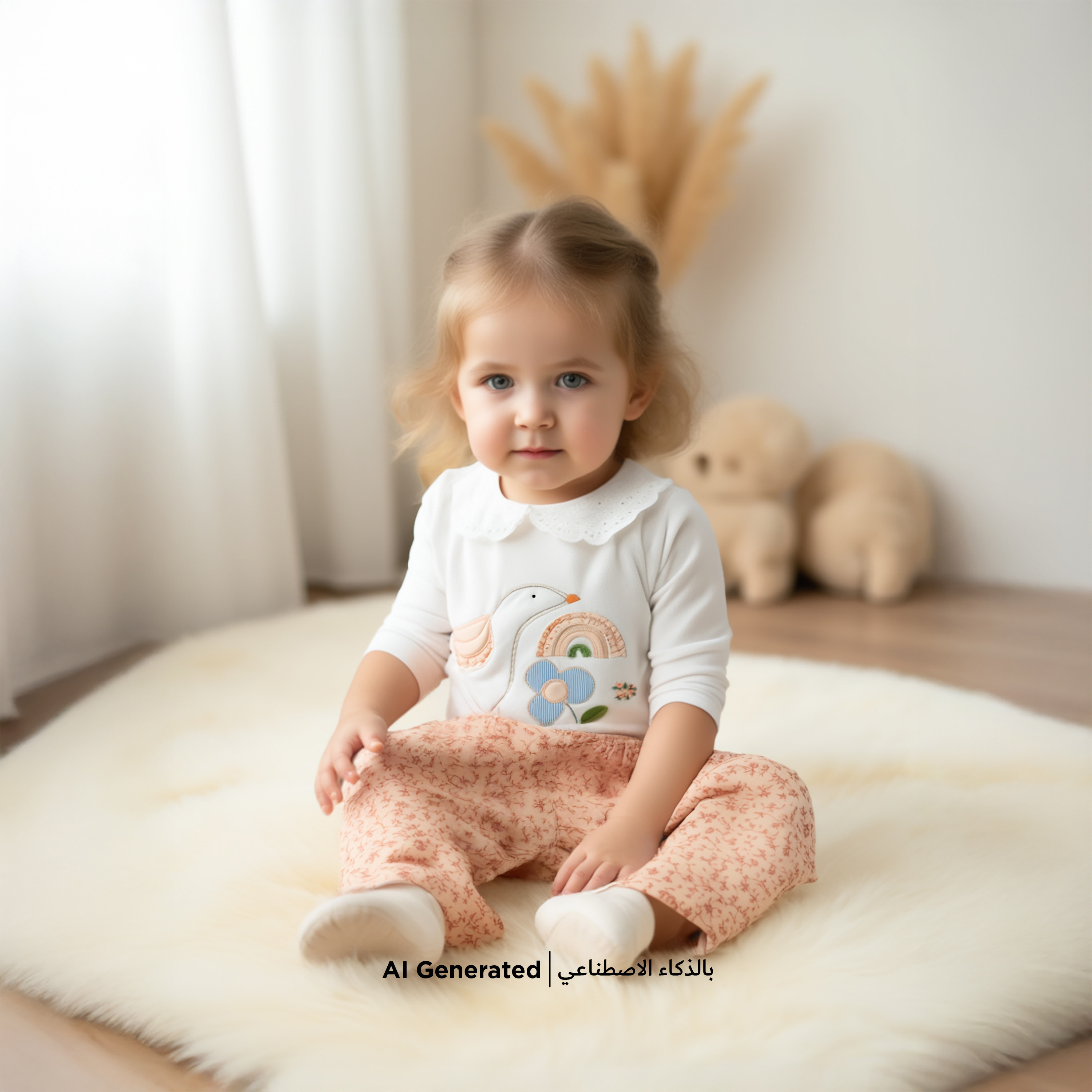 Juniors Embroidered Top and Pyjama Set-baby-girls-clothing-nightwear-pyjamasets-image-1