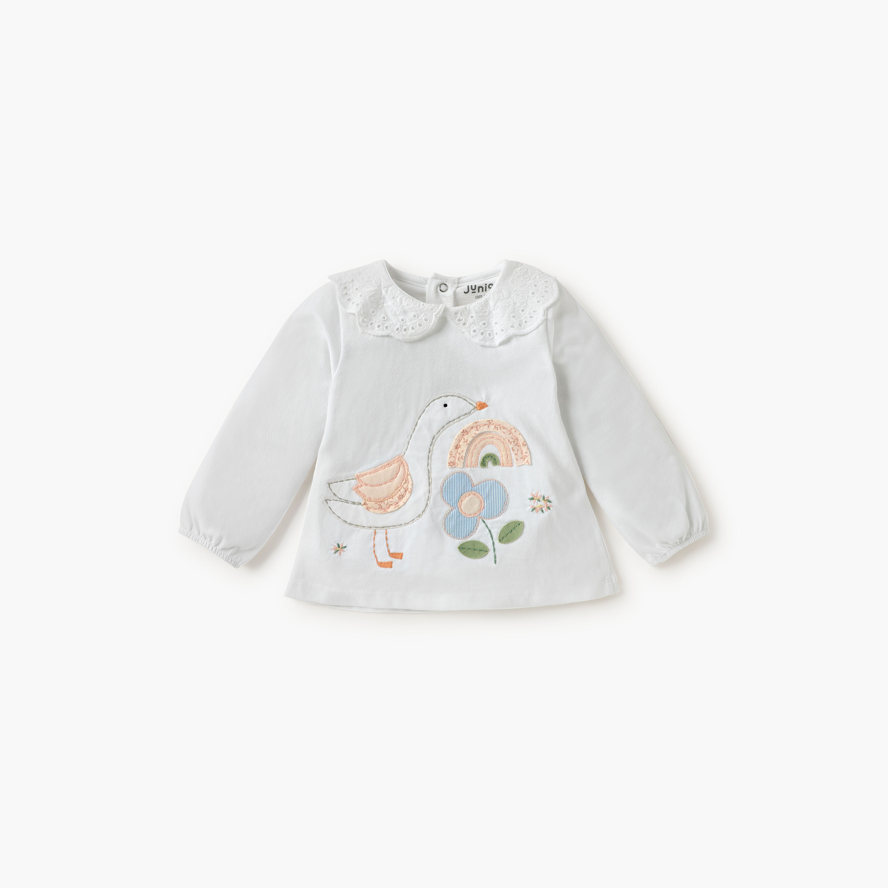 Juniors Embroidered Top and Pyjama Set-baby-girls-clothing-nightwear-pyjamasets-image-3