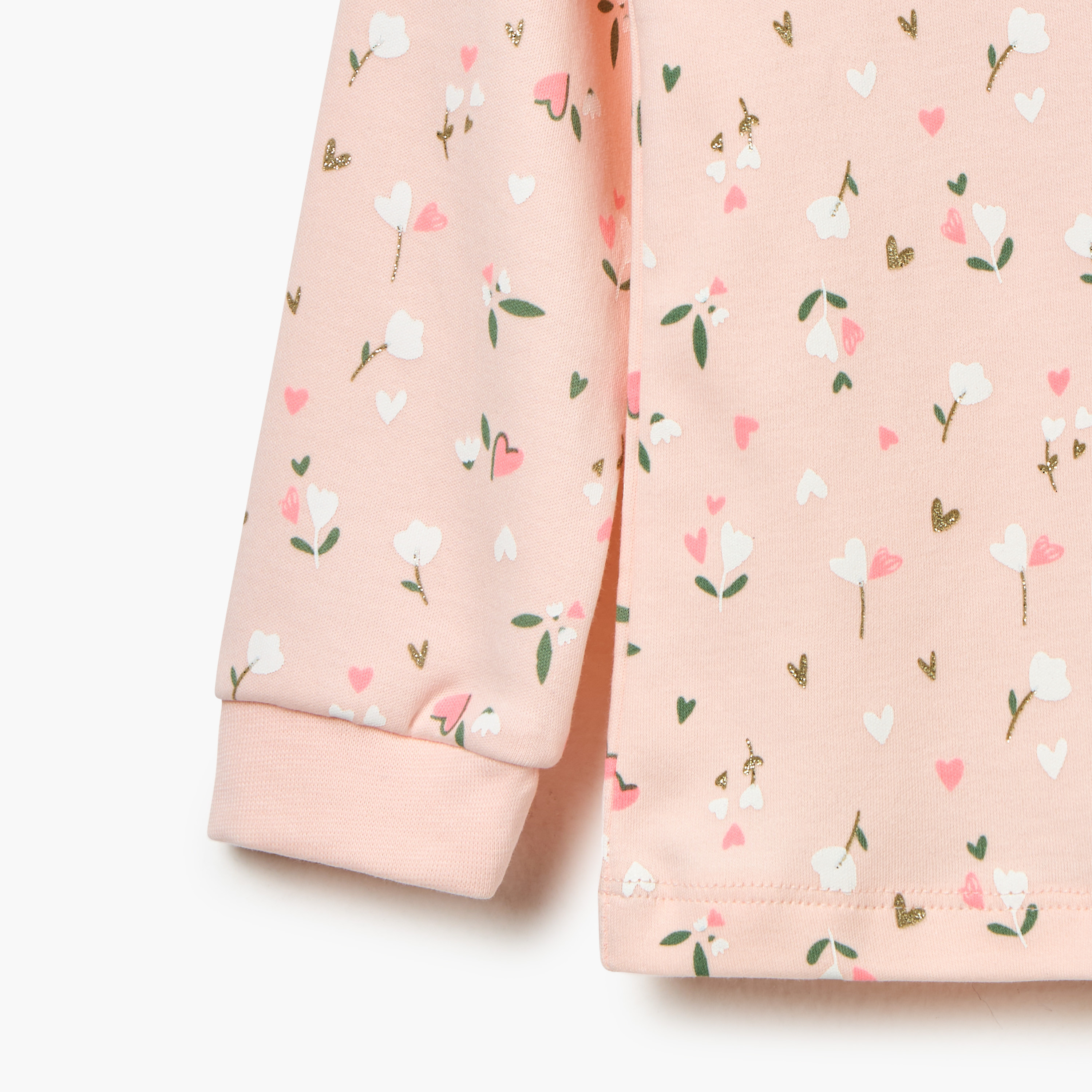 Juniors Floral Print Sweatshirt and Pyjama Set-baby-girls-clothing-nightwear-pyjamasets-image-4