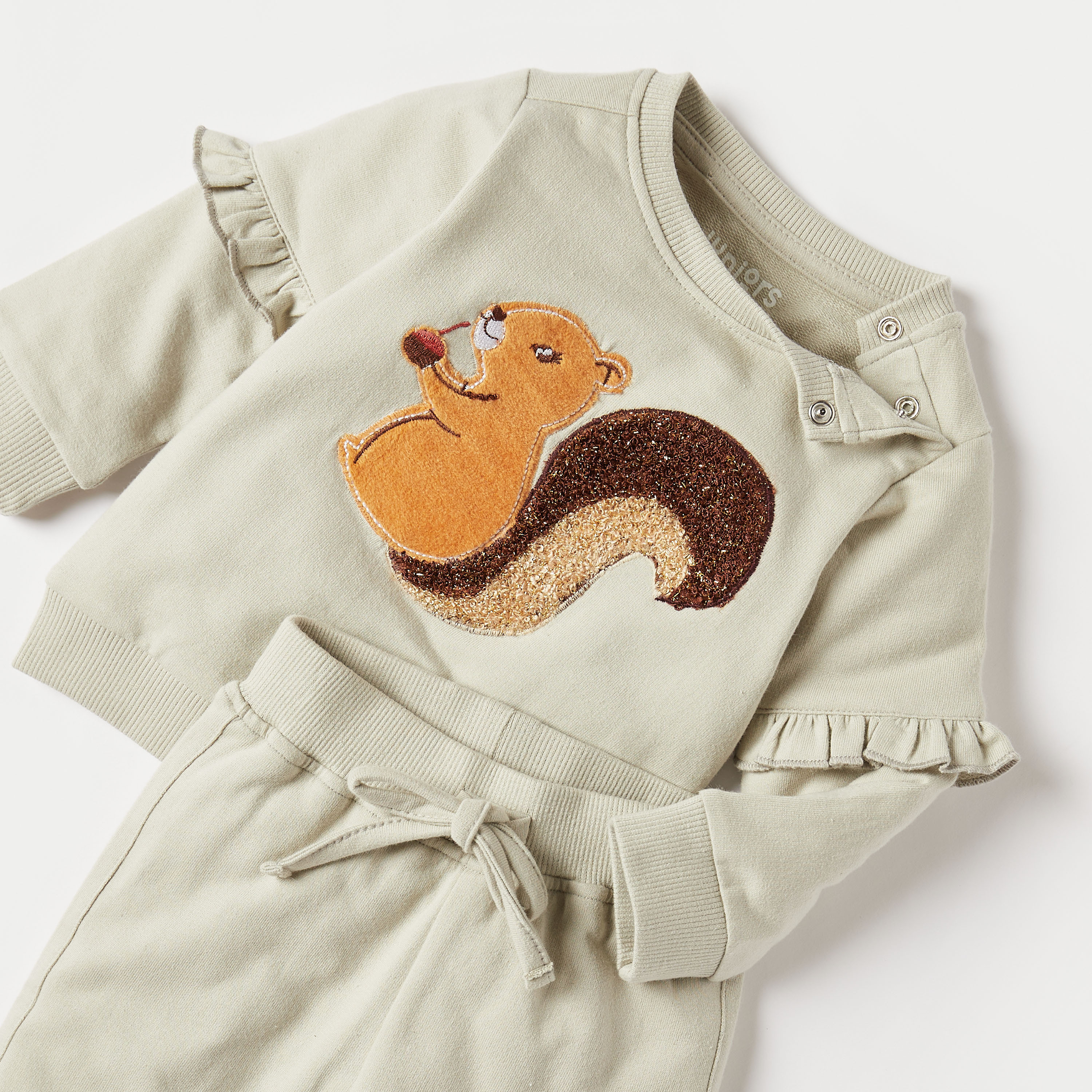 طقم بنطلون بيجاما وسويت شيرت بزخارف سنجاب من جونيورز-baby-girls-clothing-nightwear-pyjamasets-image-4