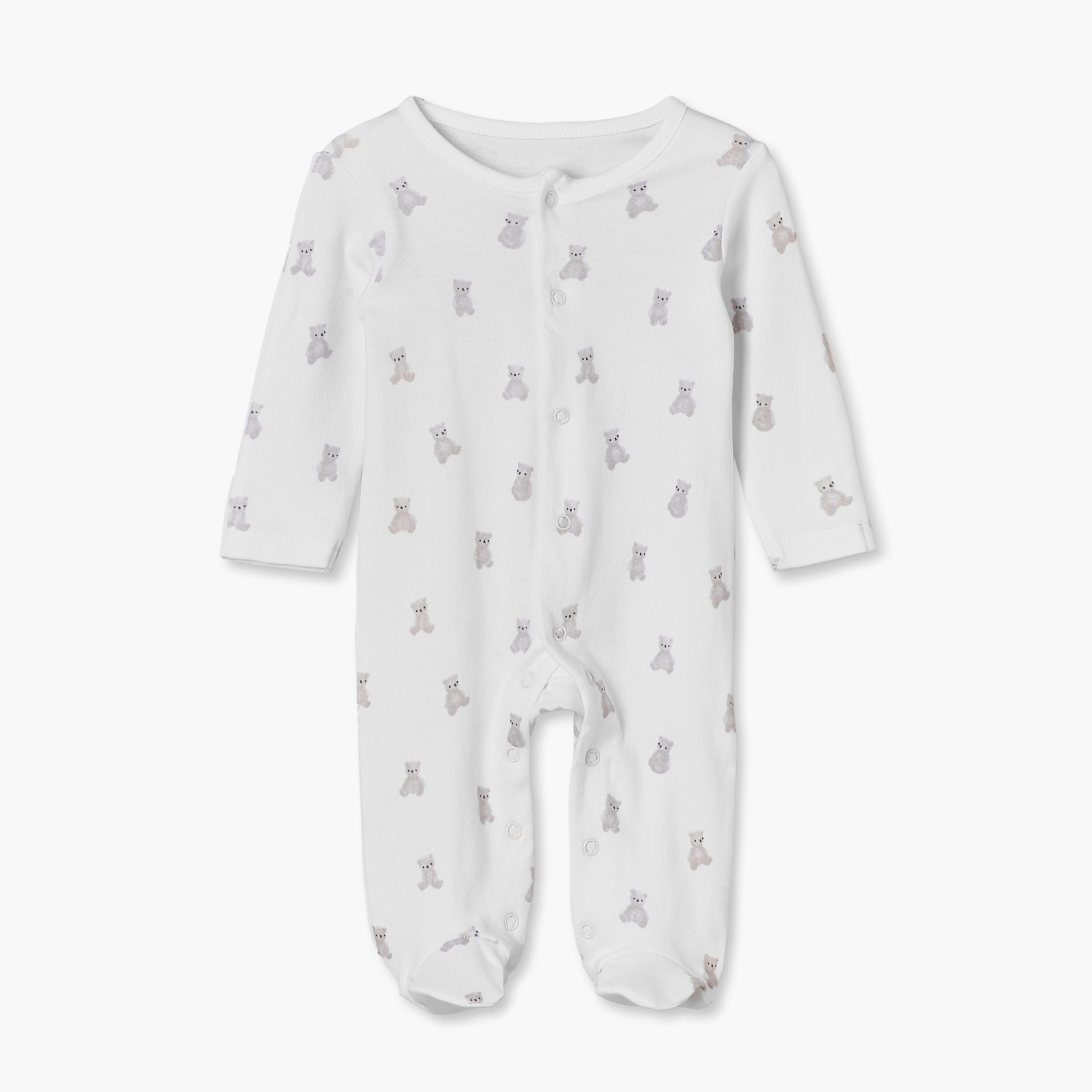 بدلة نوم قطن برقبة ضيقة وأكمام طويلة وطبعات من جونيورز - عبوة من 3 قطع-baby-girls-clothing-nightwear-sleepsuits-image-3