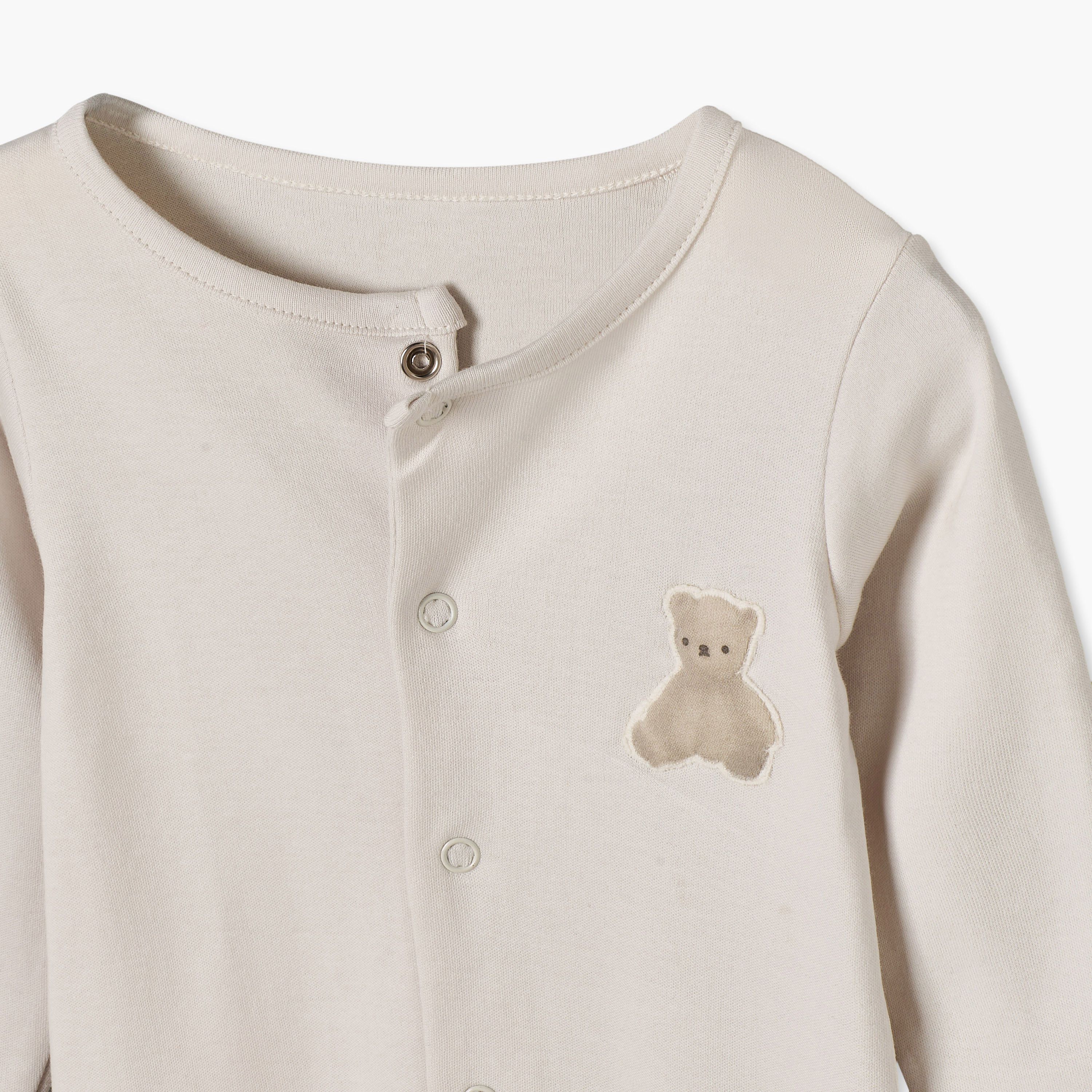 بدلة نوم قطن برقبة ضيقة وأكمام طويلة وطبعات من جونيورز - عبوة من 3 قطع-baby-girls-clothing-nightwear-sleepsuits-image-7