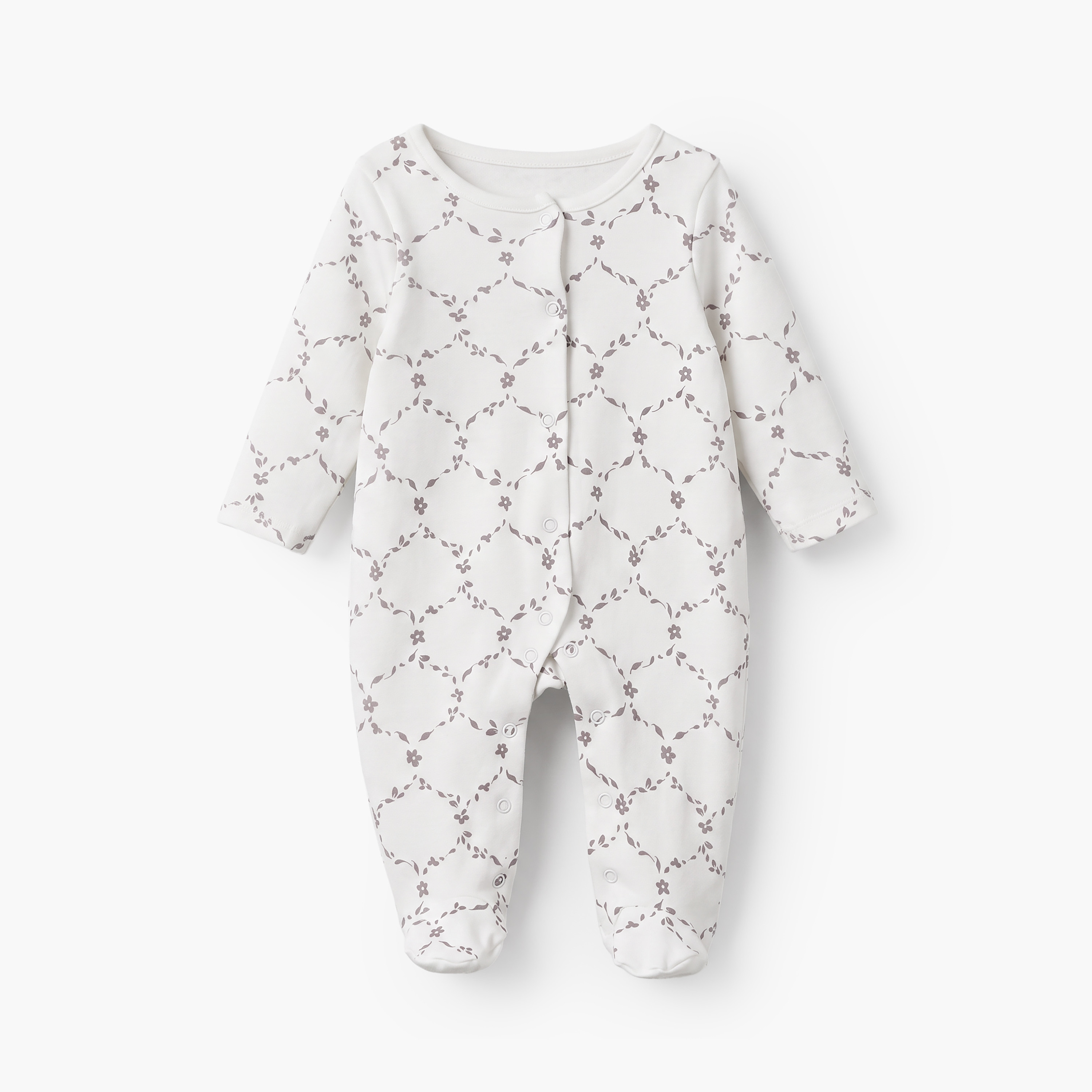 طقم بدلات نوم بياقة مستديرة وأكمام طويلة بطبعات زهور من جونيورز - 3 قطع-baby-girls-clothing-nightwear-sleepsuits-image-3