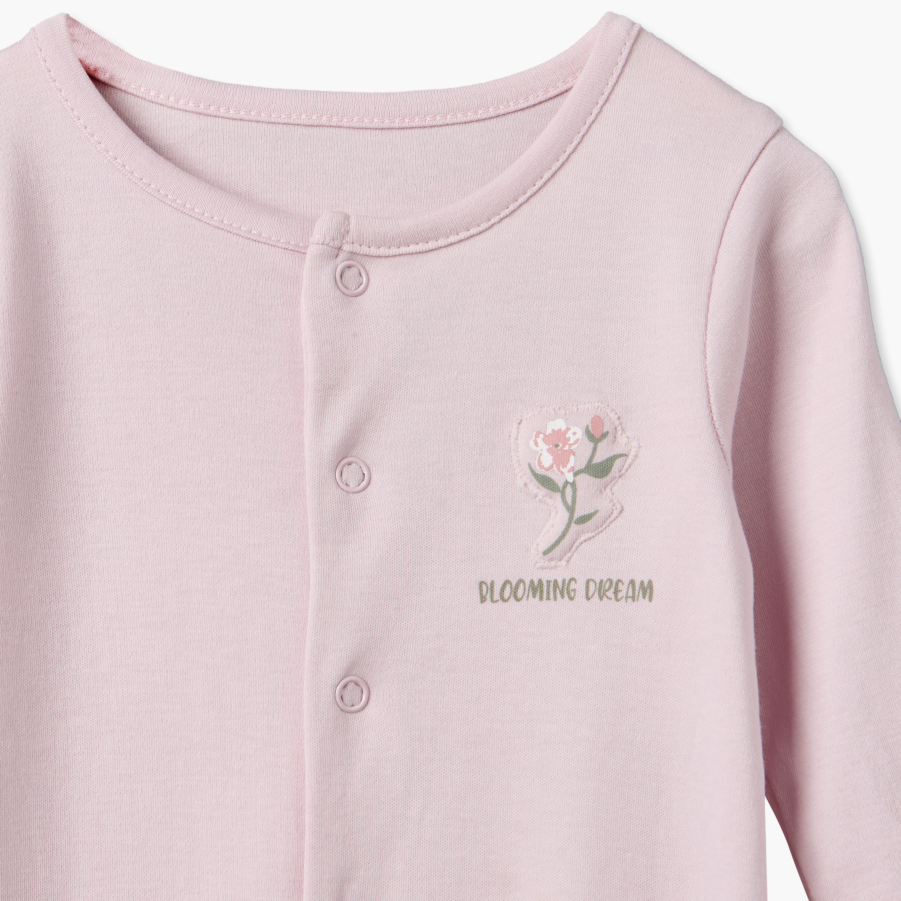 طقم بدلات نوم بياقة مستديرة وأكمام طويلة بطبعات زهور من جونيورز - 3 قطع-baby-girls-clothing-nightwear-sleepsuits-image-6