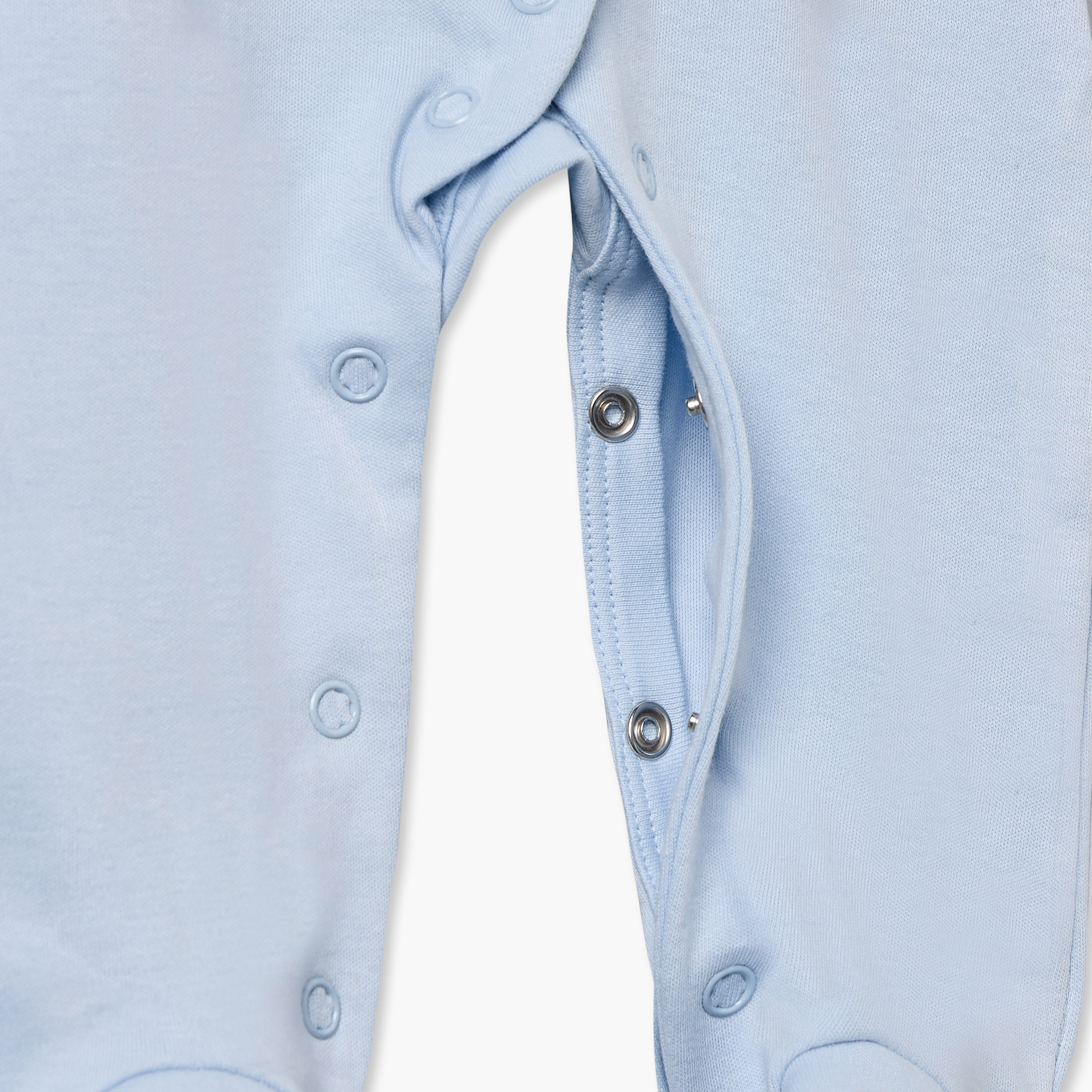 طقم من 3 - بدلة نوم بياقة مستديرة وأكمام طويلة وطبعات-baby-girls-clothing-nightwear-sleepsuits-image-6