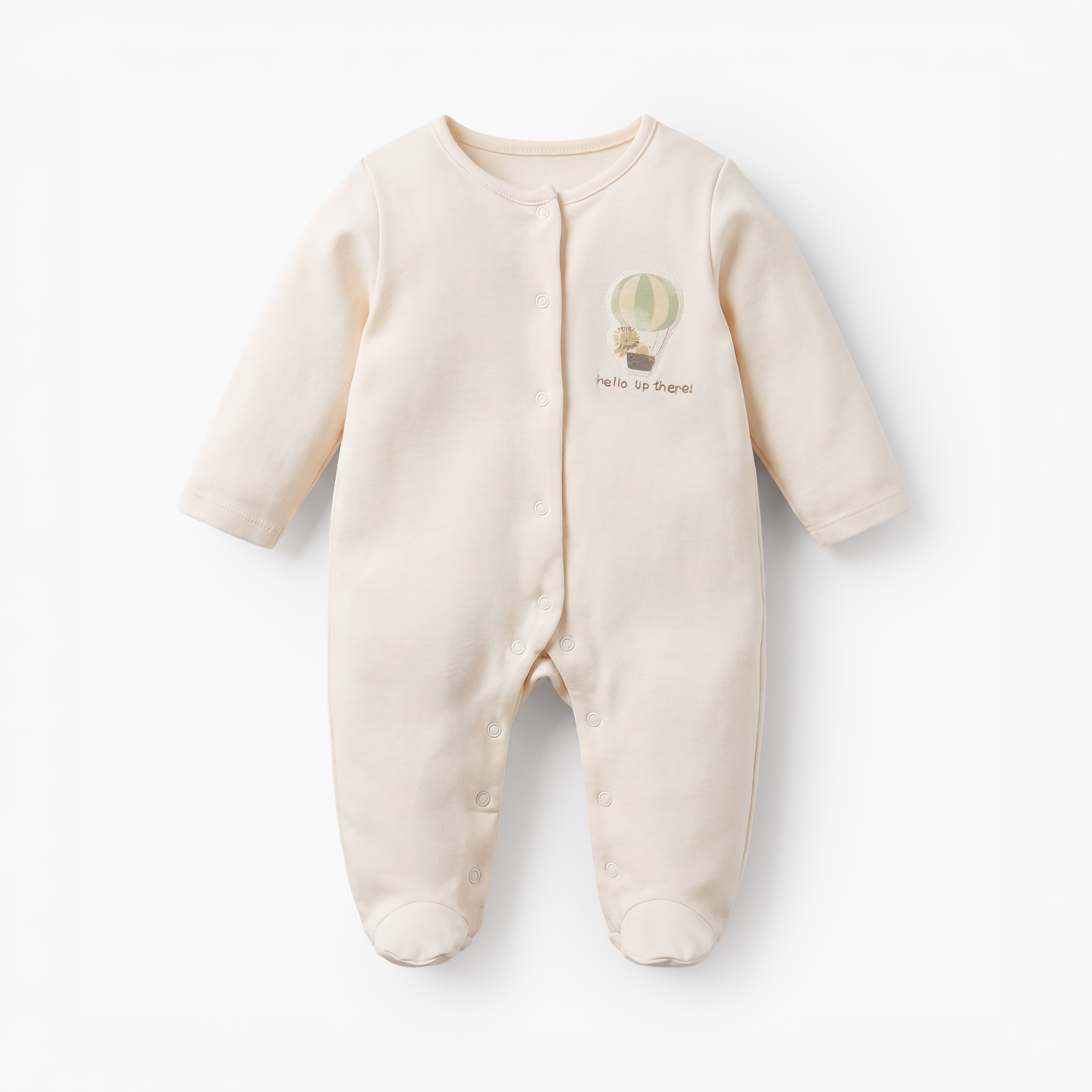 Pack of 3 Juniors Cotton Round Neck Long Sleeves Sleepsuit with Hot Air Balloon Print-baby-girls-clothing-nightwear-sleepsuits-image-2