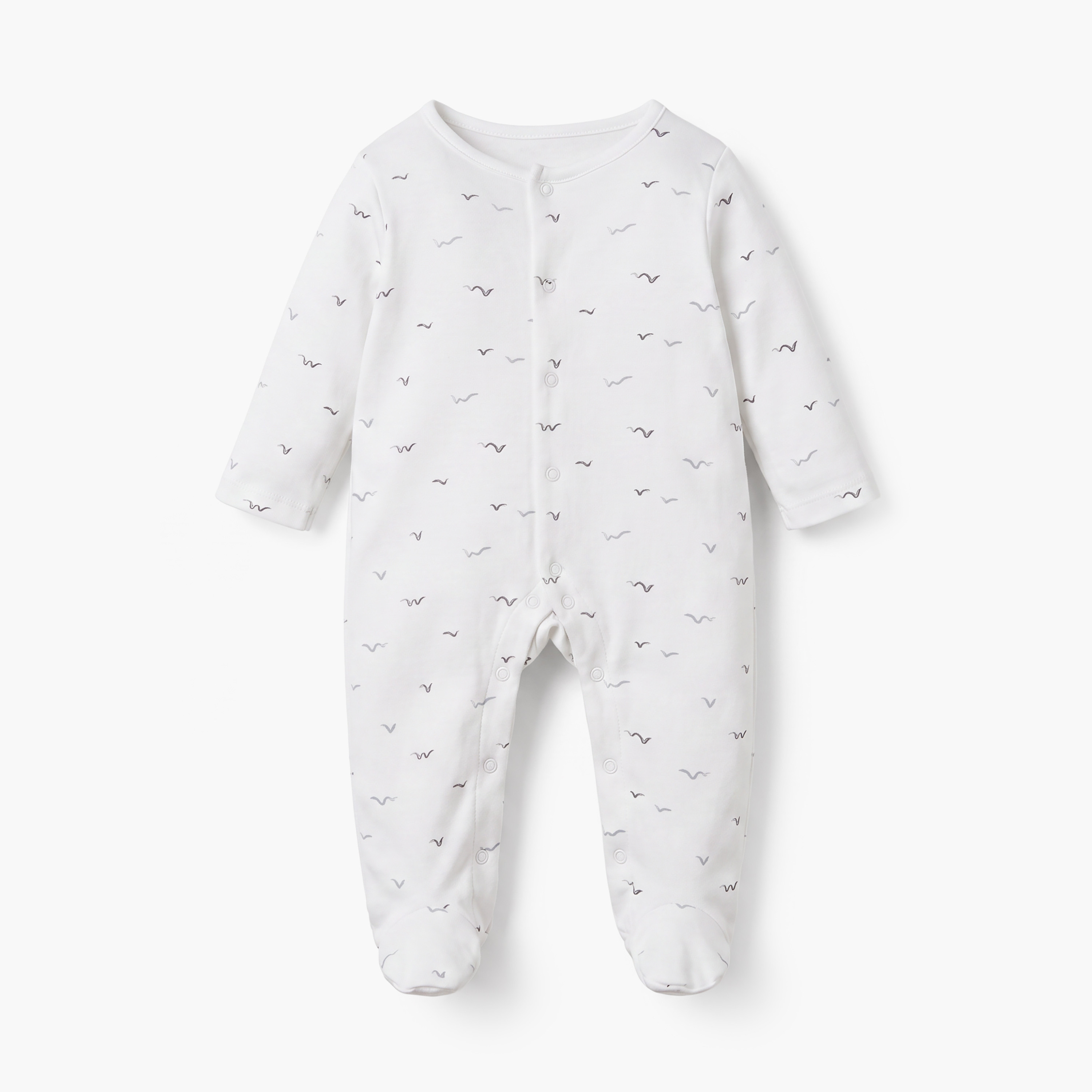 Pack of 3 Juniors Cotton Round Neck Long Sleeves Sleepsuit with Assorted Print-baby-girls-clothing-nightwear-sleepsuits-image-2