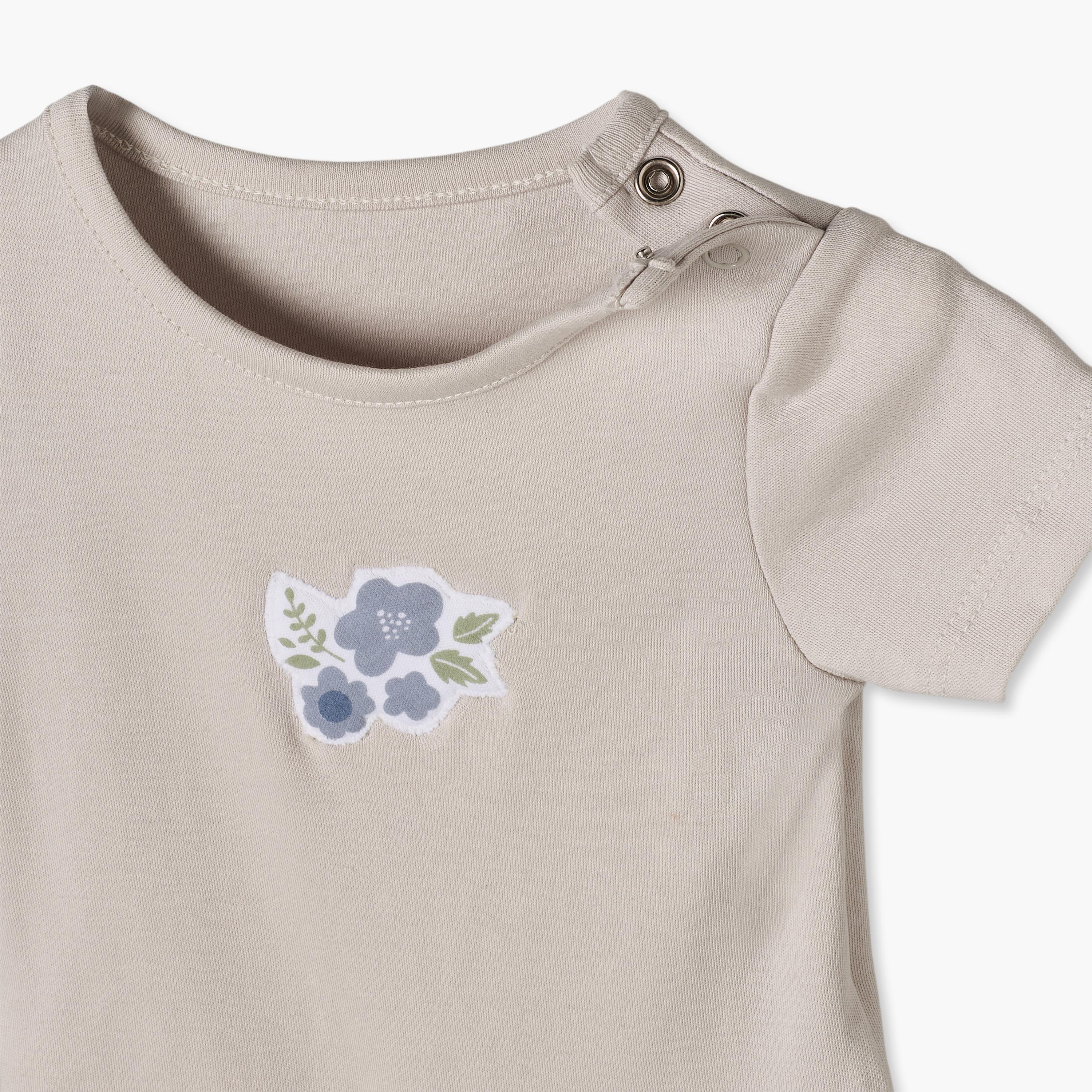 Pack of 5 Juniors Crew Neck Short Sleeves Bodysuit with Floral Print-baby-boys-clothing-bodysuits-image-9