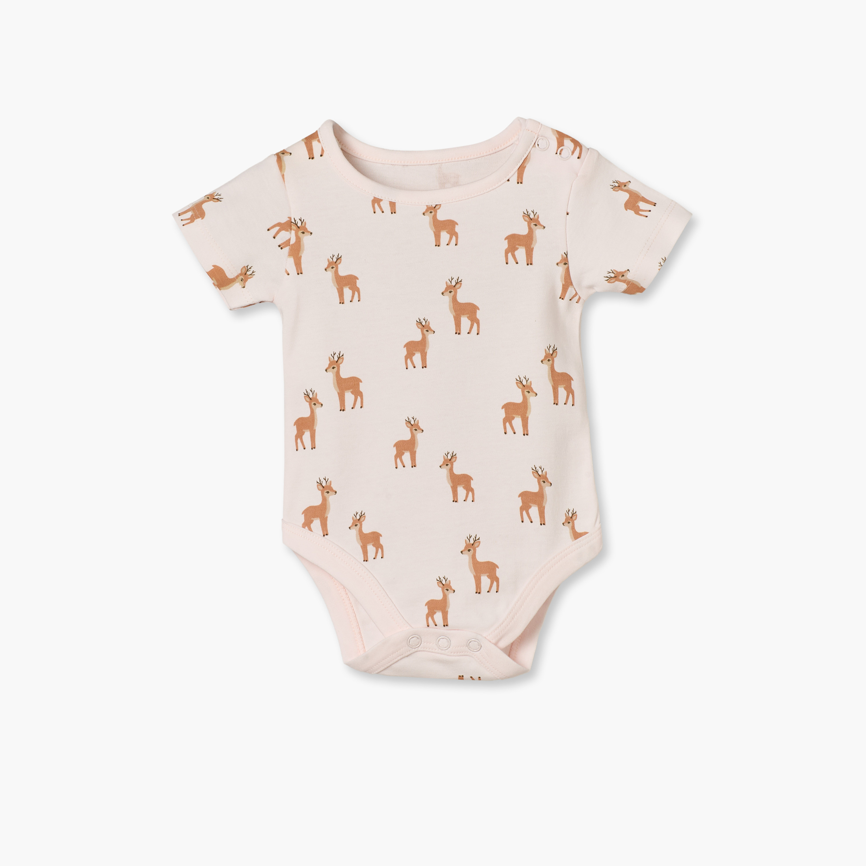 Pack of 5 Juniors Crew Neck Short Sleeves Bodysuit with Safari Print-baby-boys-clothing-bodysuits-image-6