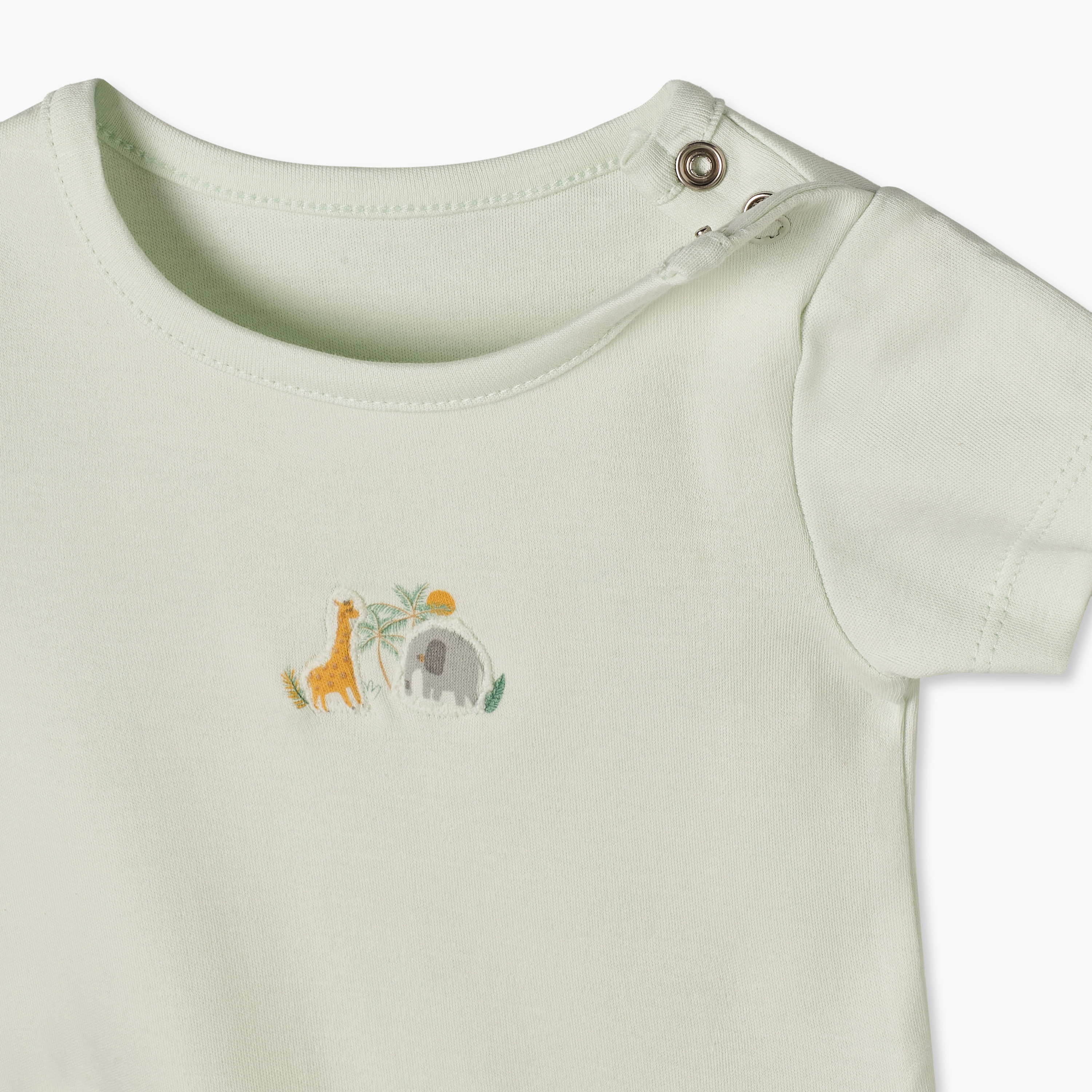 Pack of 5 Juniors Crew Neck Short Sleeves Bodysuit with Safari Print-baby-boys-clothing-bodysuits-image-9