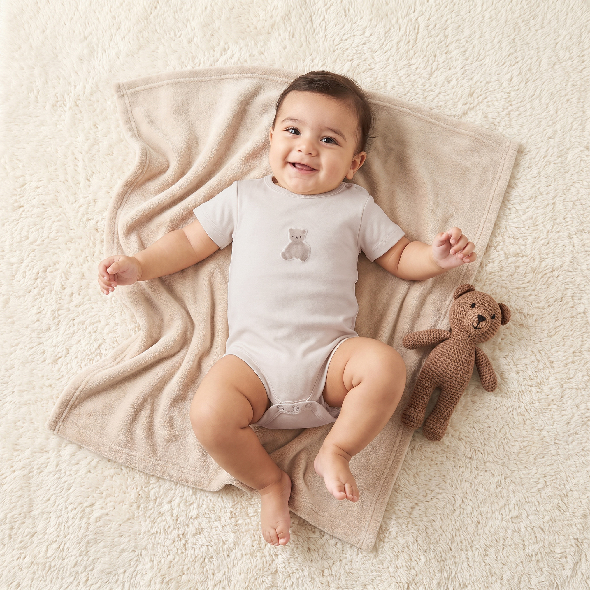 بودي سوت قطن بطبعات دب وياقة ضيقة وأكمام قصيرة من جونيورز - عبوة 5 قطع-baby-girls-clothing-bodysuits-image-2