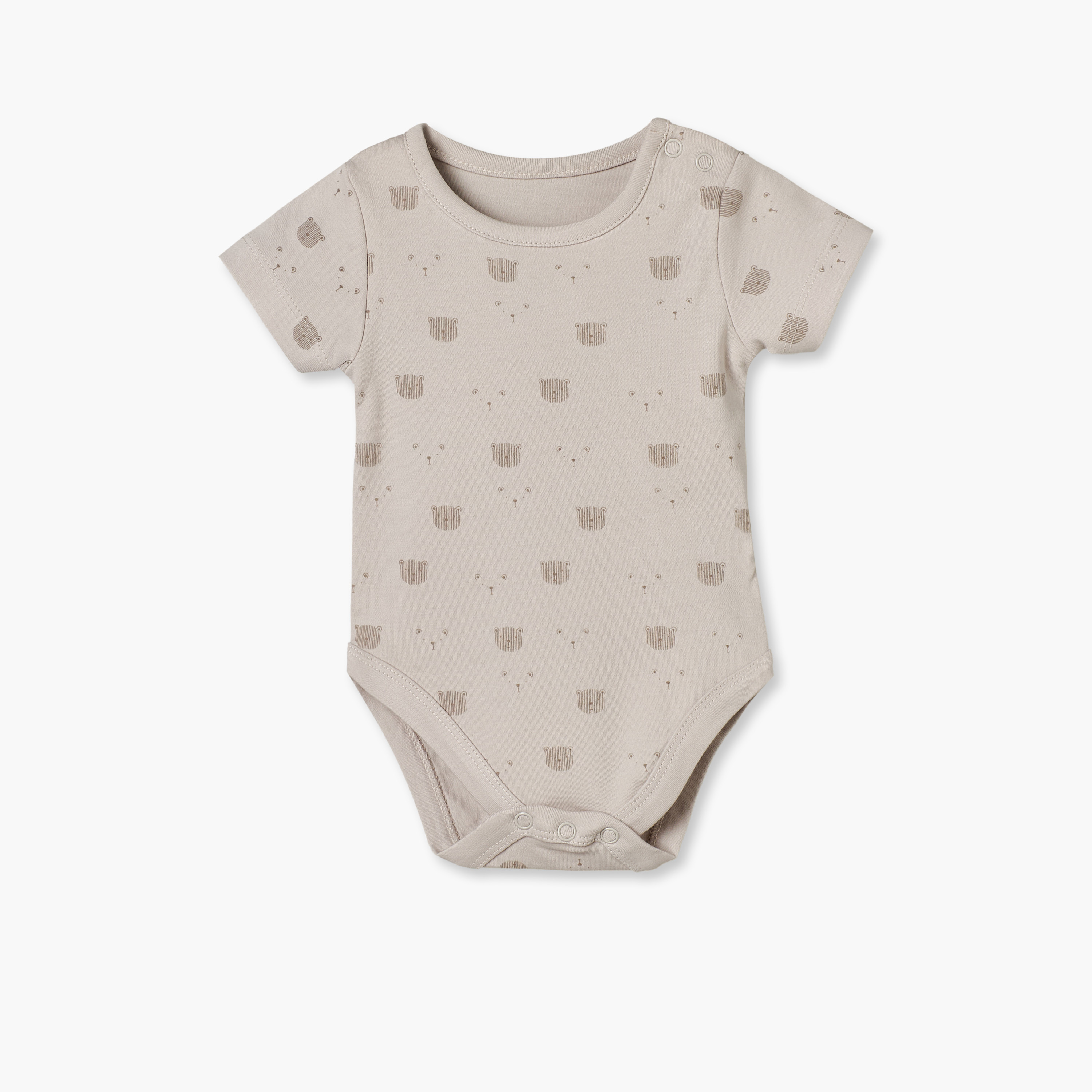بودي سوت قطن بطبعات دب وياقة ضيقة وأكمام قصيرة من جونيورز - عبوة 5 قطع-baby-girls-clothing-bodysuits-image-3