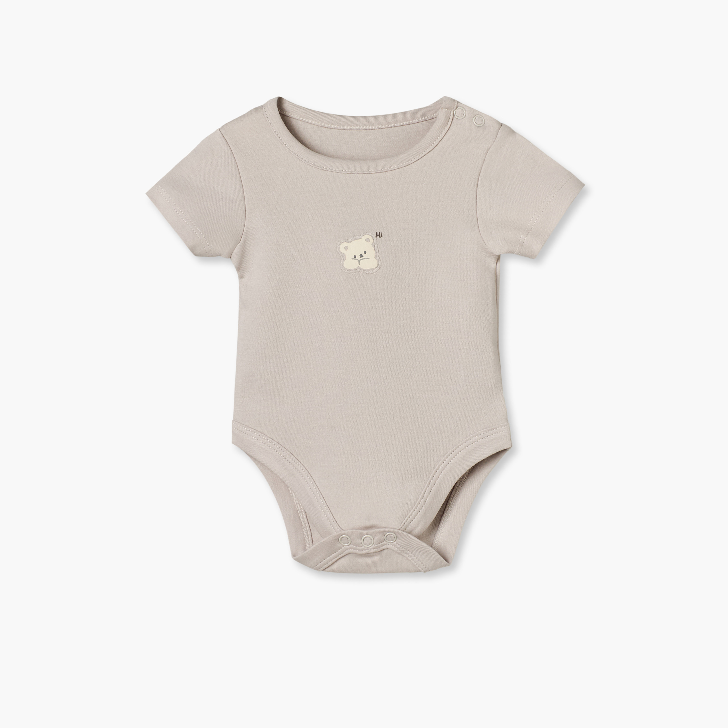 بودي سوت قطن بطبعات دب وياقة ضيقة وأكمام قصيرة من جونيورز - عبوة 5 قطع-baby-girls-clothing-bodysuits-image-4