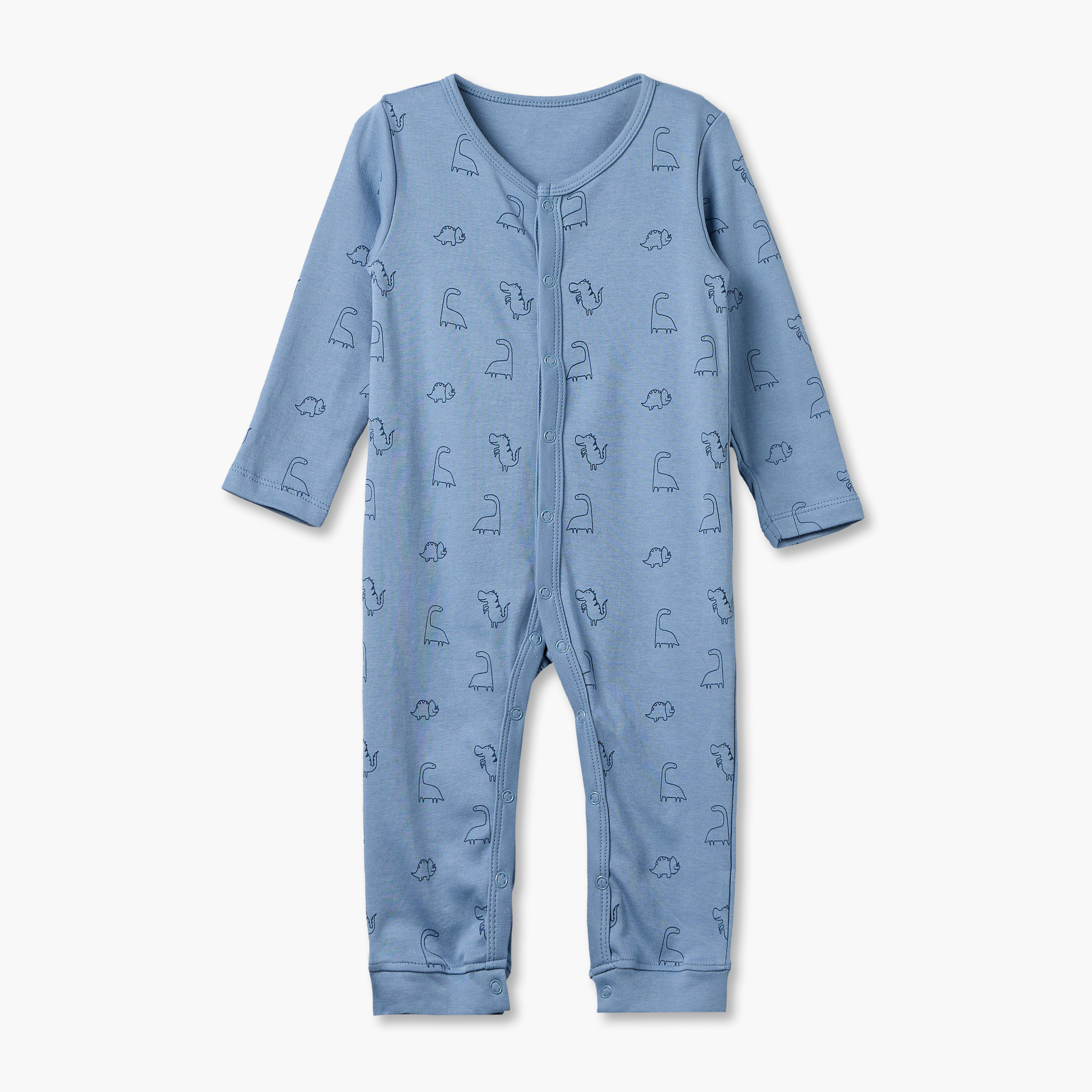 طقم من 3 - بدلة نوم قطن بياقة مستديرة وأكمام طويلة بطبعات من جونيورز-baby-boys-clothing-nightwear-sleepsuits-image-2