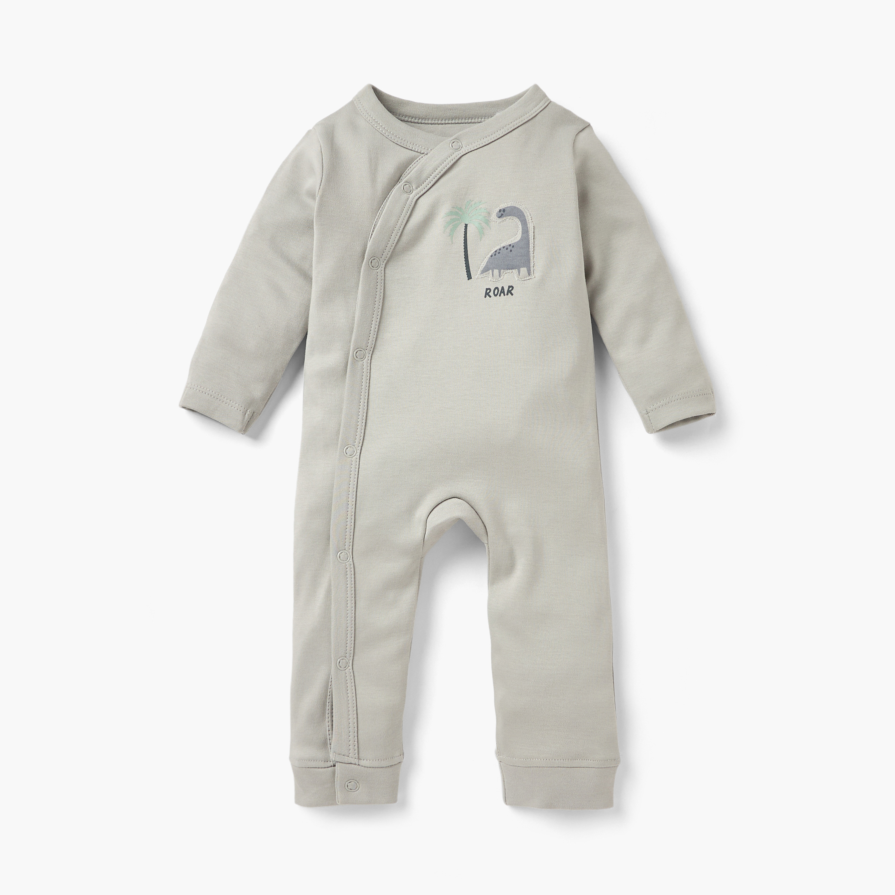 Juniors Assorted Sleepsuit with Long Sleeves and Button Closure - Set of 3-baby-boys-clothing-nightwear-sleepsuits-image-2