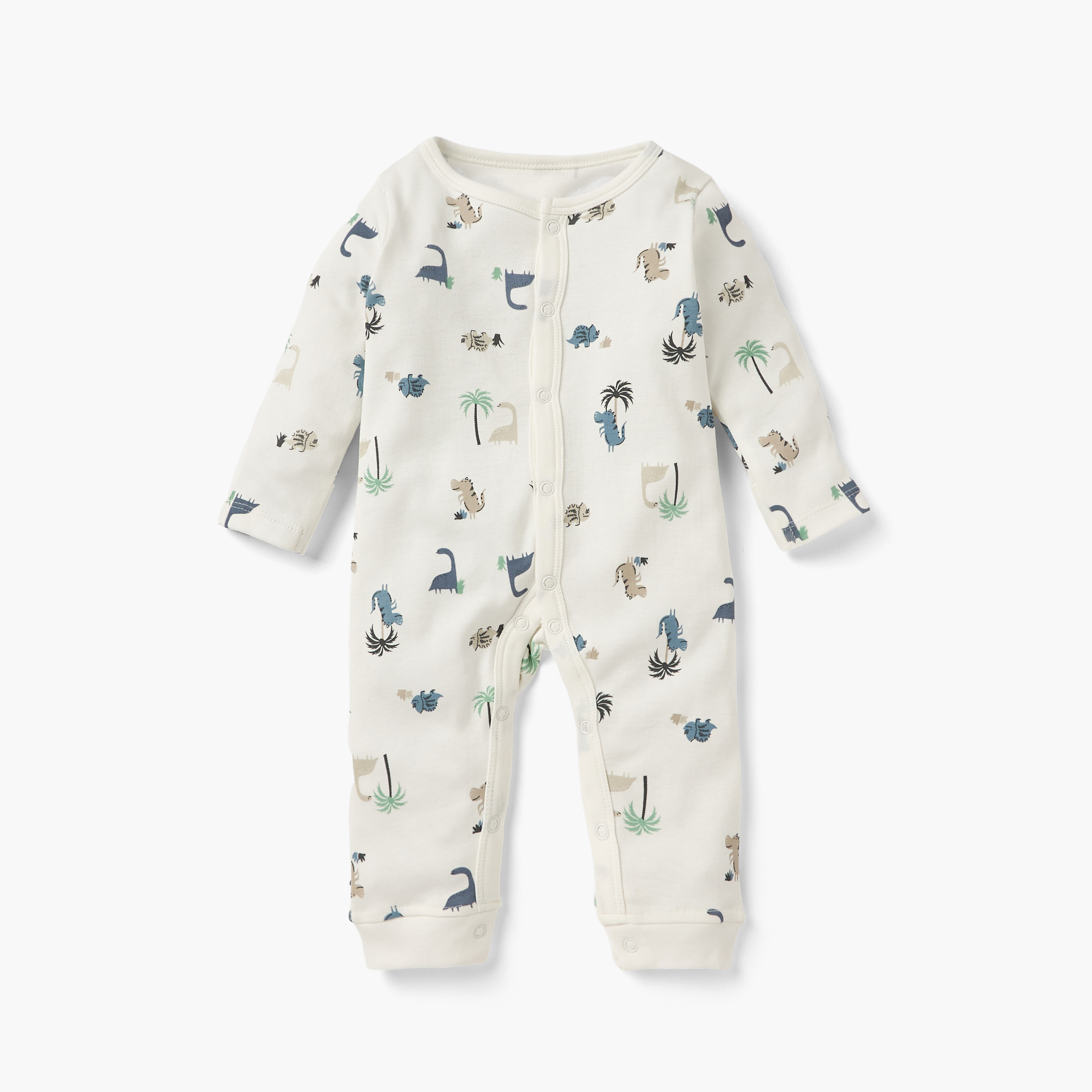 Juniors Assorted Sleepsuit with Long Sleeves and Button Closure - Set of 3-baby-boys-clothing-nightwear-sleepsuits-image-3