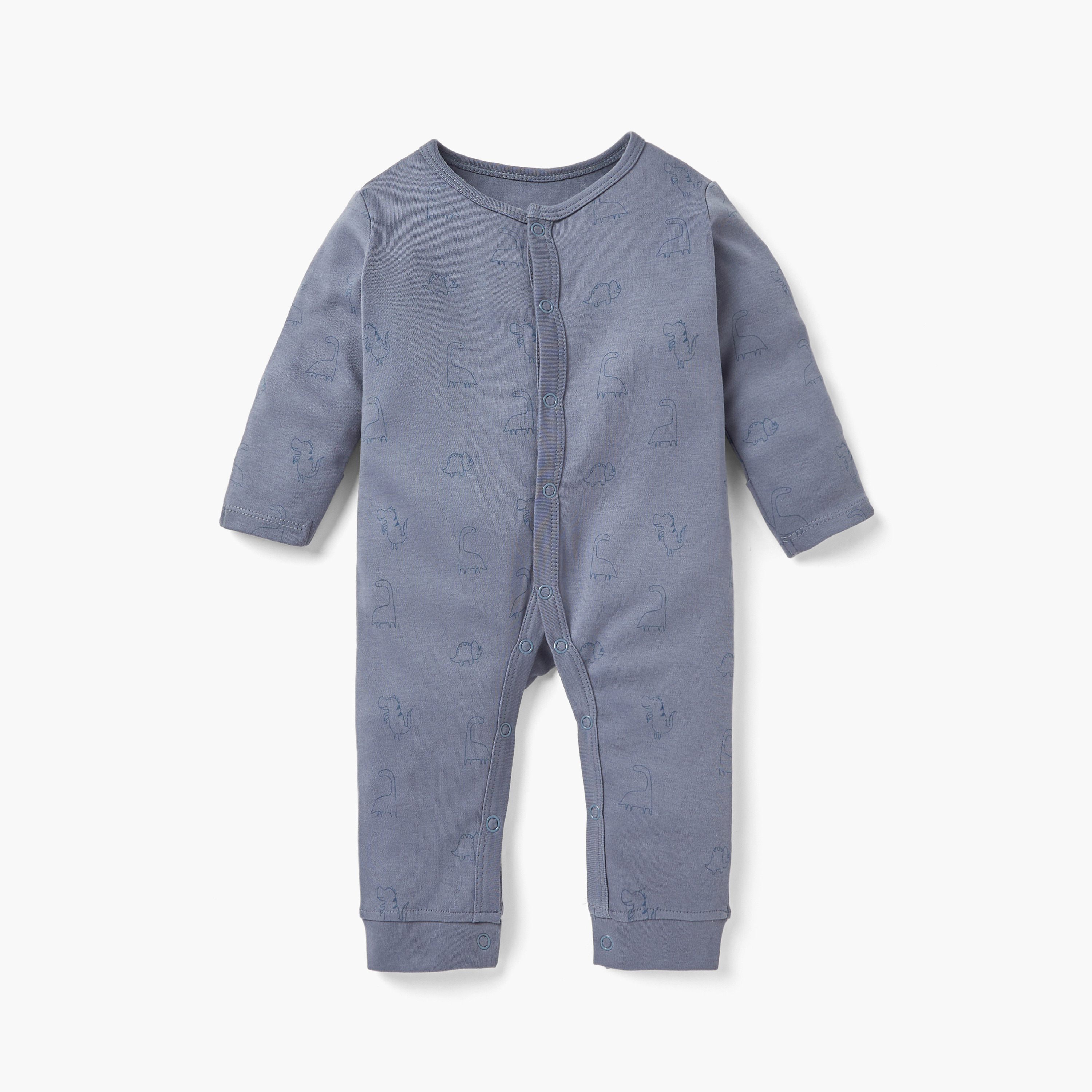 Juniors Assorted Sleepsuit with Long Sleeves and Button Closure - Set of 3-baby-boys-clothing-nightwear-sleepsuits-image-4