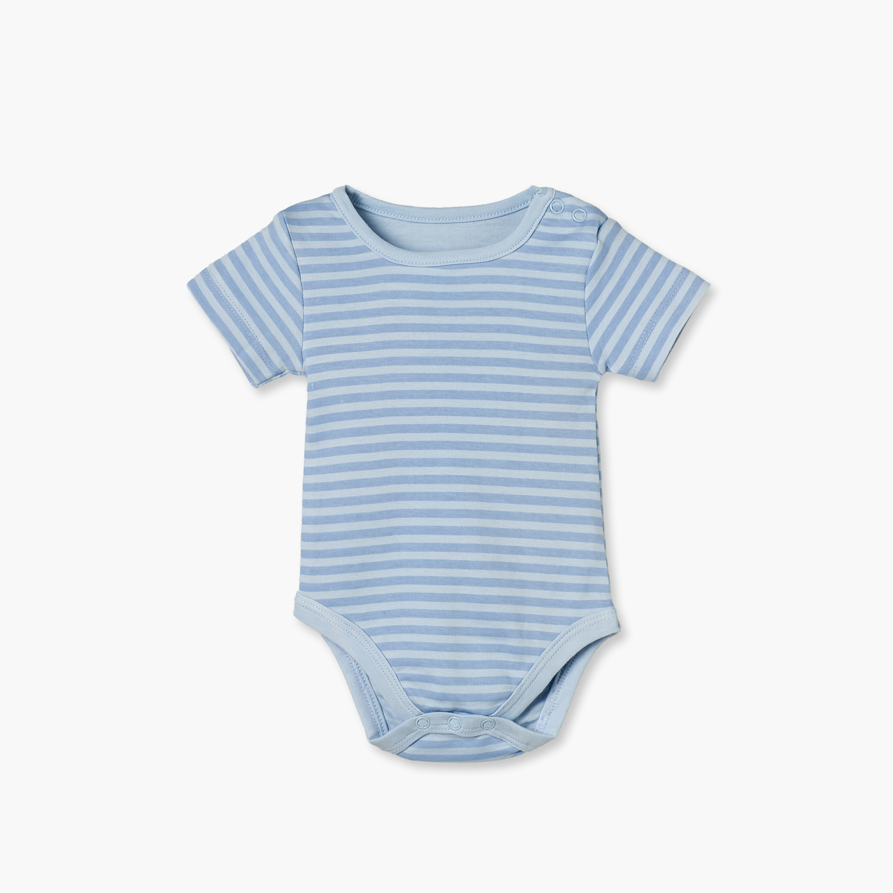 Pack of 5 Juniors Cotton Crew Neck Short Sleeves Bodysuit with Nautical Print-baby-girls-clothing-bodysuits-image-5