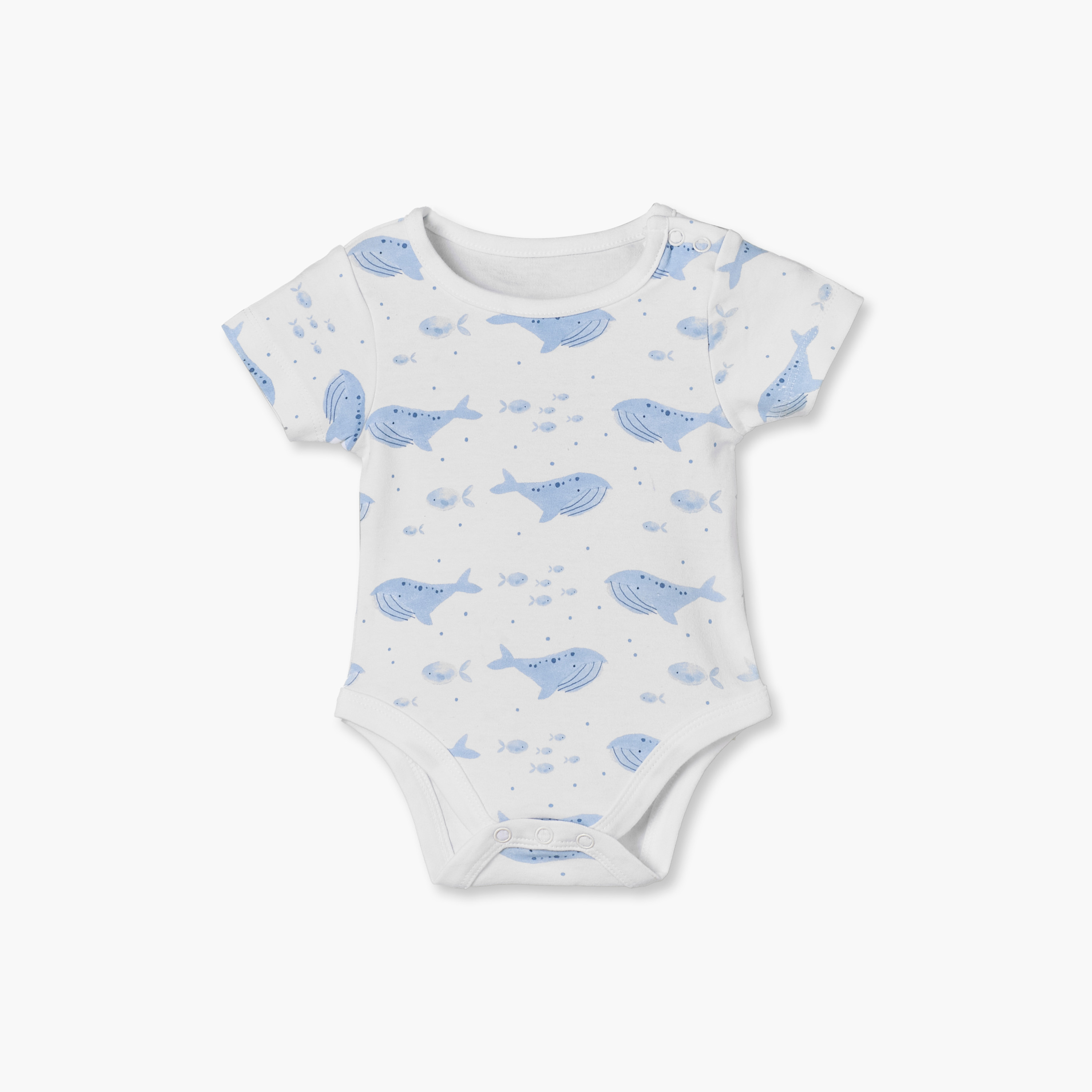 Pack of 5 Juniors Cotton Crew Neck Short Sleeves Bodysuit with Nautical Print-baby-girls-clothing-bodysuits-image-6