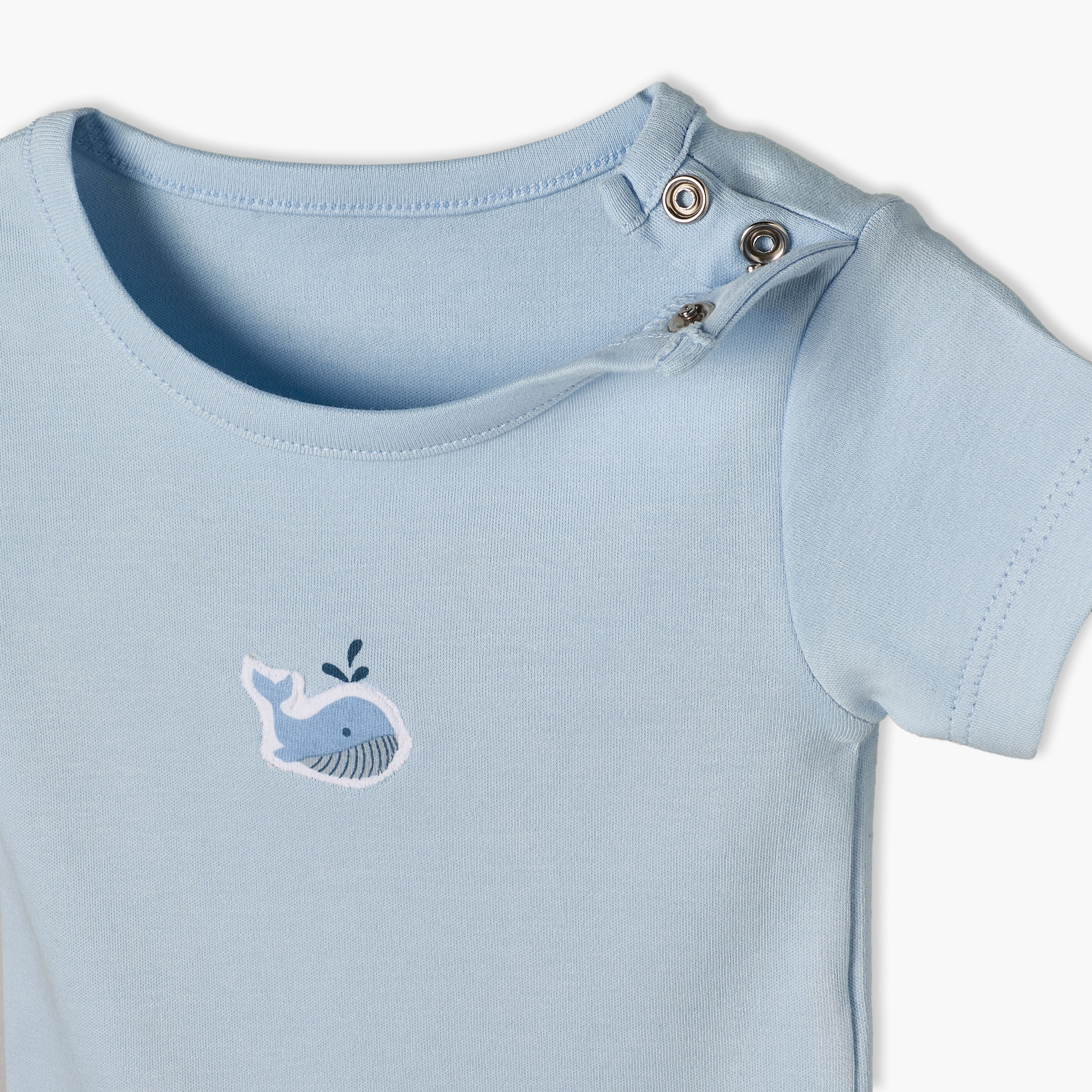Pack of 5 Juniors Cotton Crew Neck Short Sleeves Bodysuit with Nautical Print-baby-girls-clothing-bodysuits-image-9