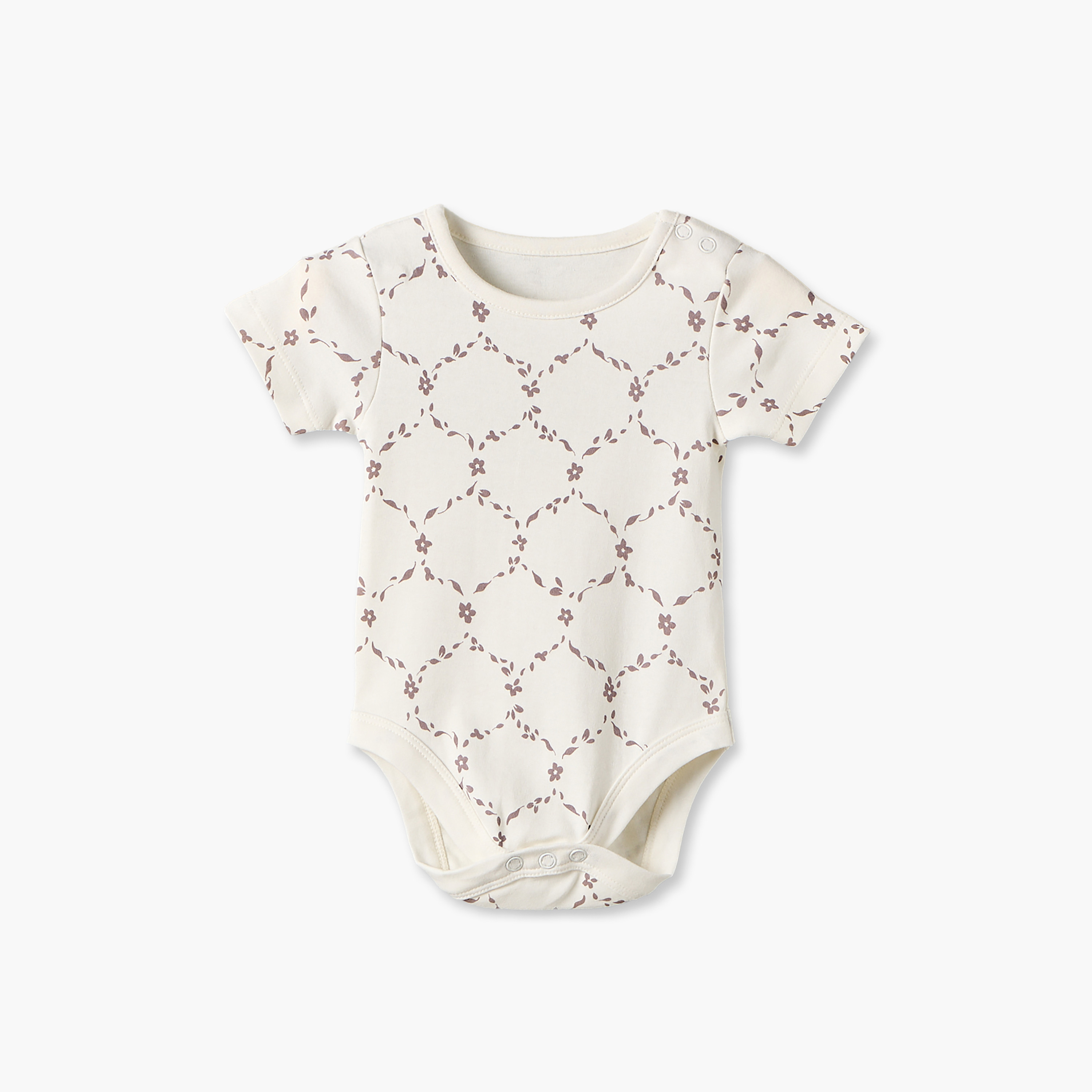 طقم بودي سوت بأكمام قصيرة وياقة مستديرة وطبعات زهرية من جونيورز - 5 قطع-baby-boys-clothing-bodysuits-image-4