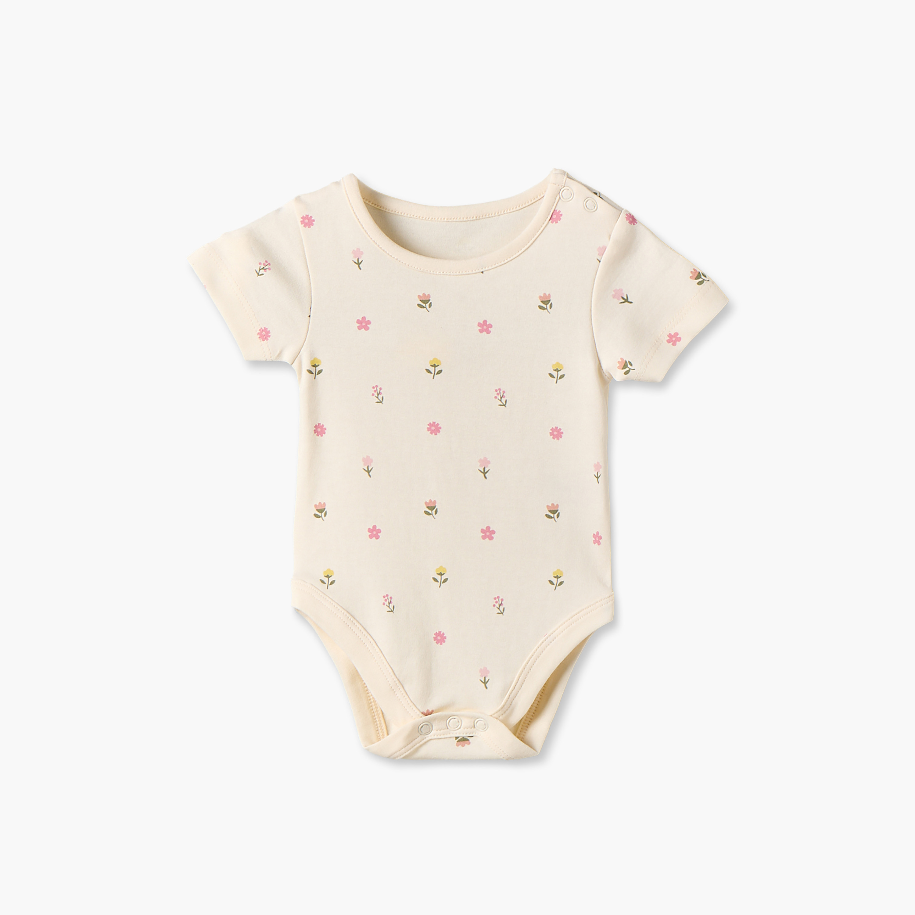 طقم بودي سوت بأكمام قصيرة وياقة مستديرة وطبعات زهرية من جونيورز - 5 قطع-baby-boys-clothing-bodysuits-image-5