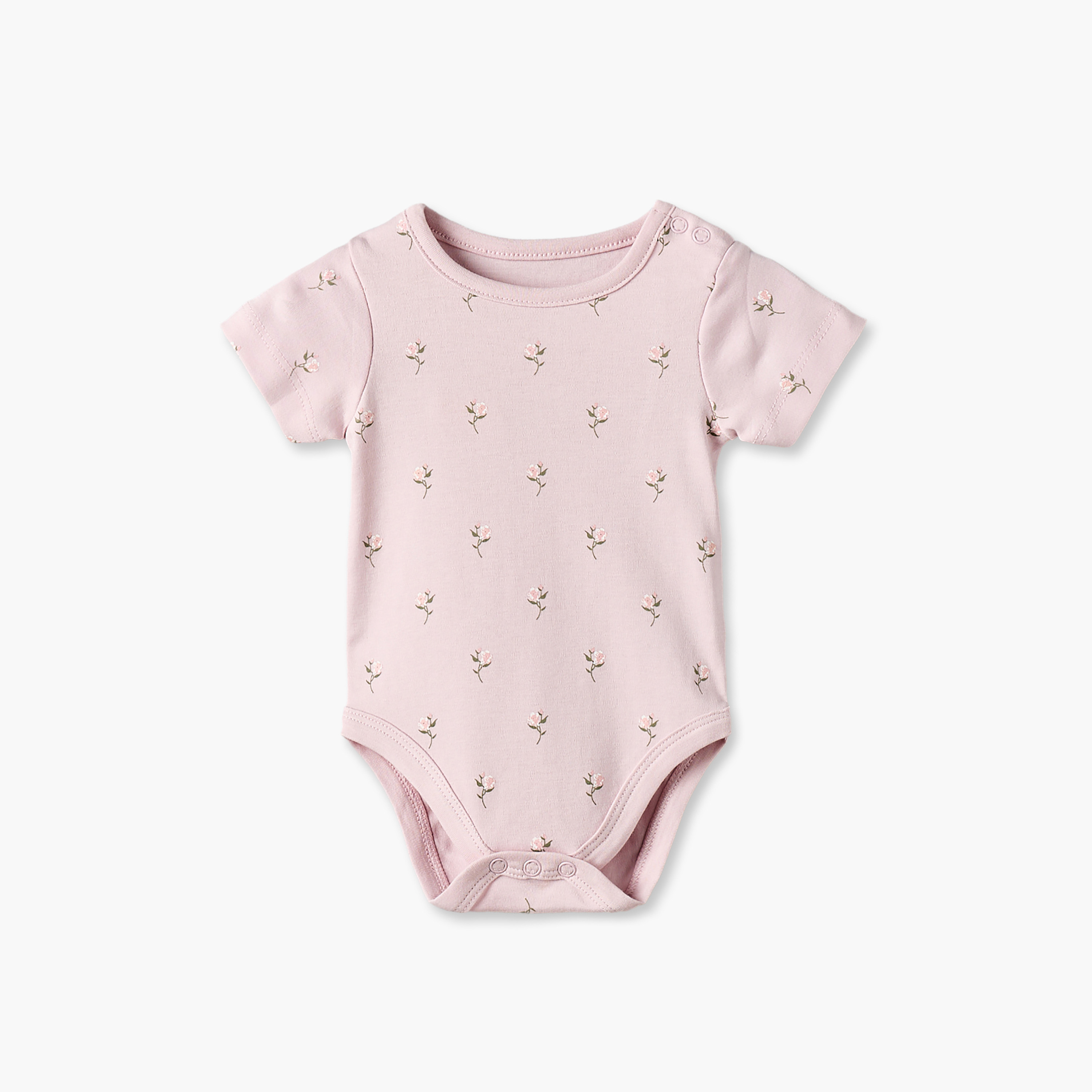 طقم بودي سوت بأكمام قصيرة وياقة مستديرة وطبعات زهرية من جونيورز - 5 قطع-baby-boys-clothing-bodysuits-image-6