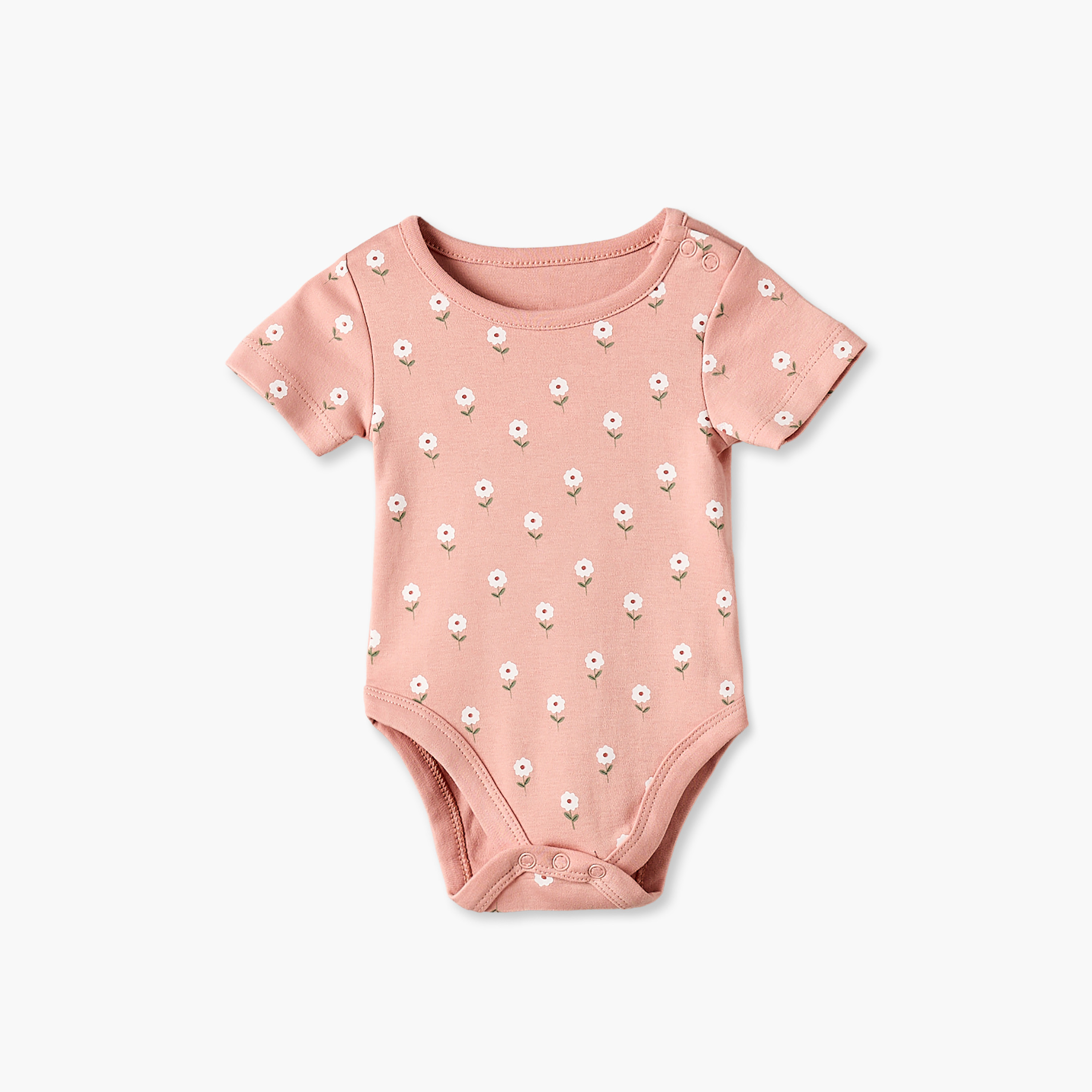 طقم بودي سوت بأكمام قصيرة وياقة مستديرة وطبعات زهرية من جونيورز - 5 قطع-baby-boys-clothing-bodysuits-image-7
