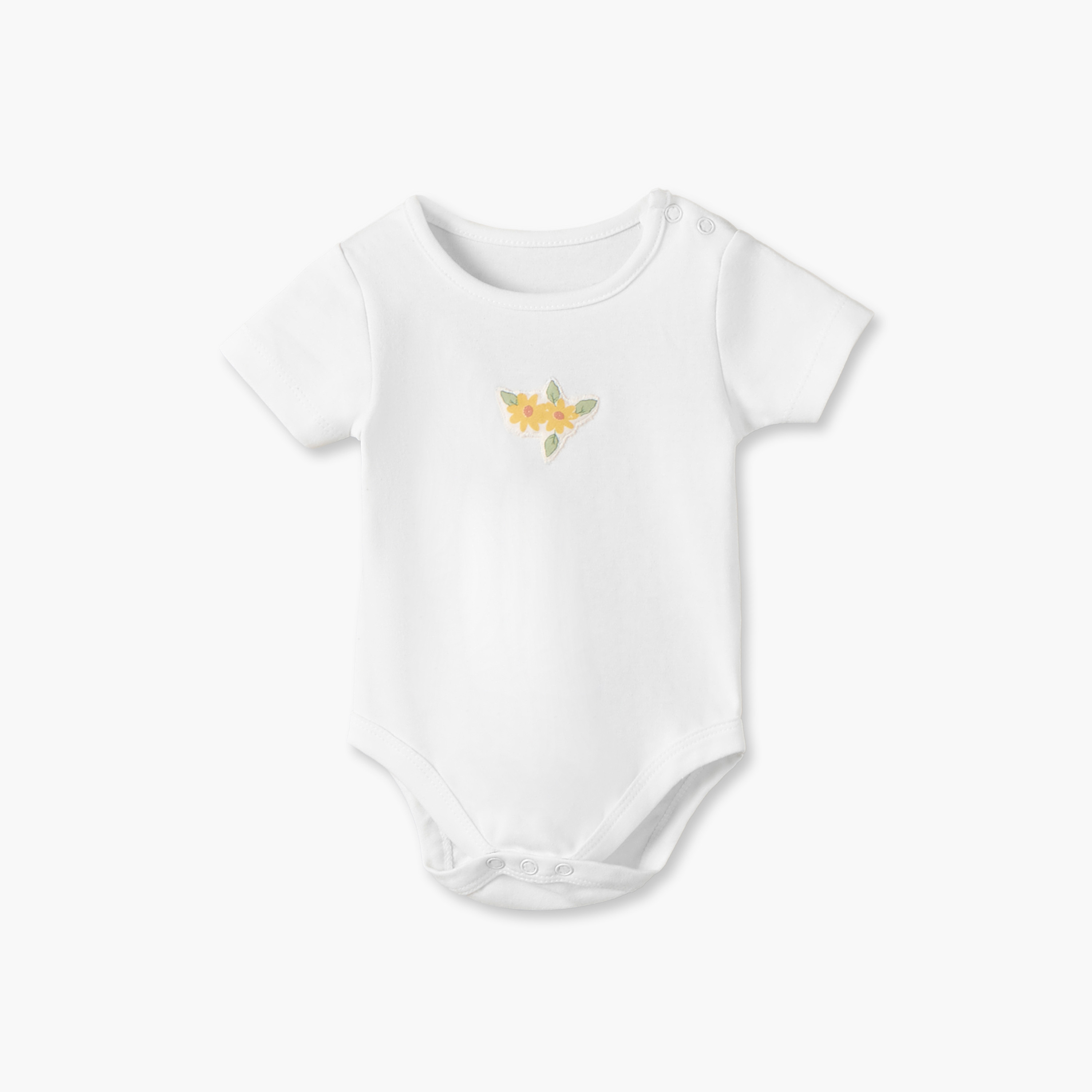 بودي سوت بطبعات أزهار وياقة ضيقة وأكمام قصيرة من جونيورز - عبوة 5 قطع-baby-girls-clothing-bodysuits-image-3