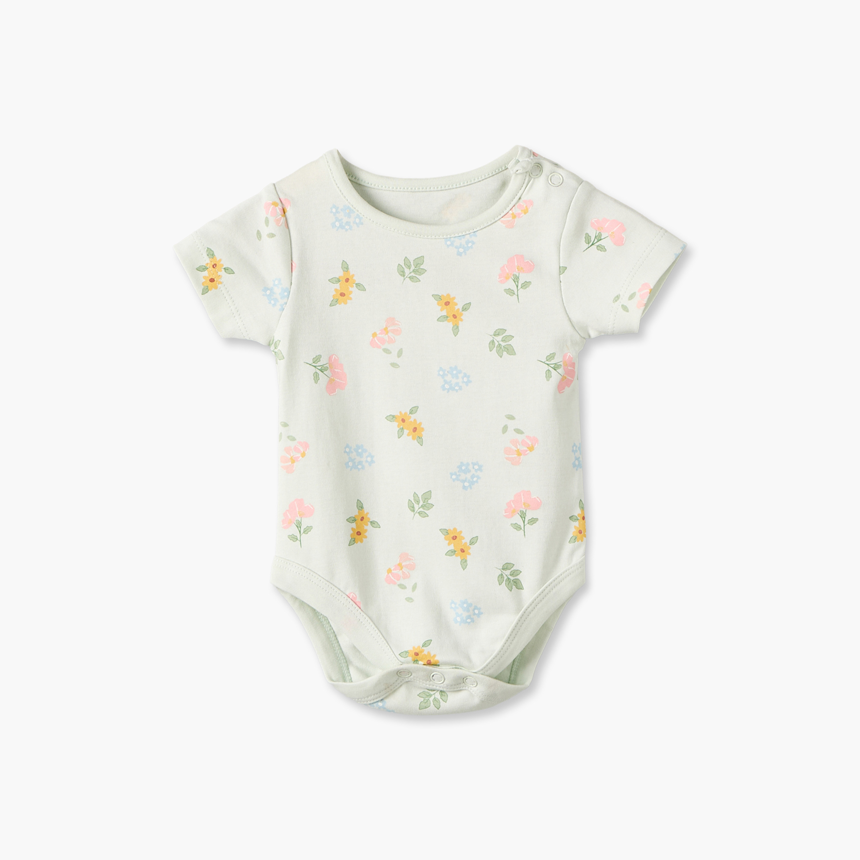 بودي سوت بطبعات أزهار وياقة ضيقة وأكمام قصيرة من جونيورز - عبوة 5 قطع-baby-girls-clothing-bodysuits-image-6