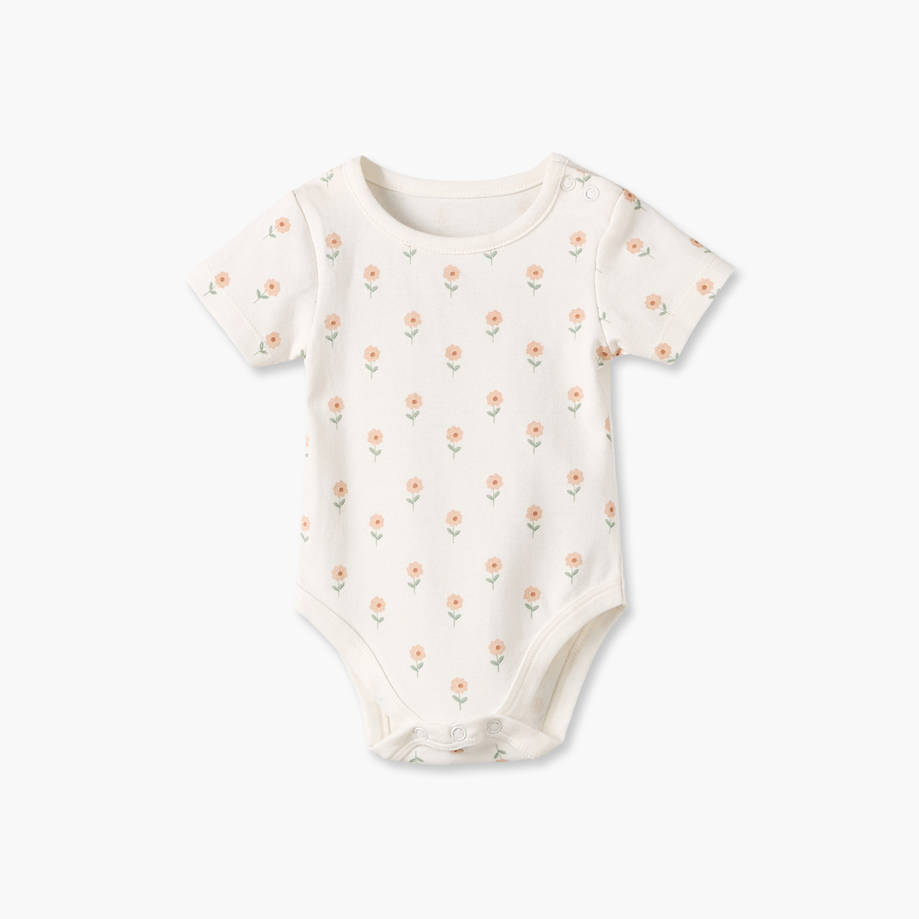 بودي سوت بطبعات أزهار وياقة ضيقة وأكمام قصيرة من جونيورز - عبوة 5 قطع-baby-girls-clothing-bodysuits-image-8