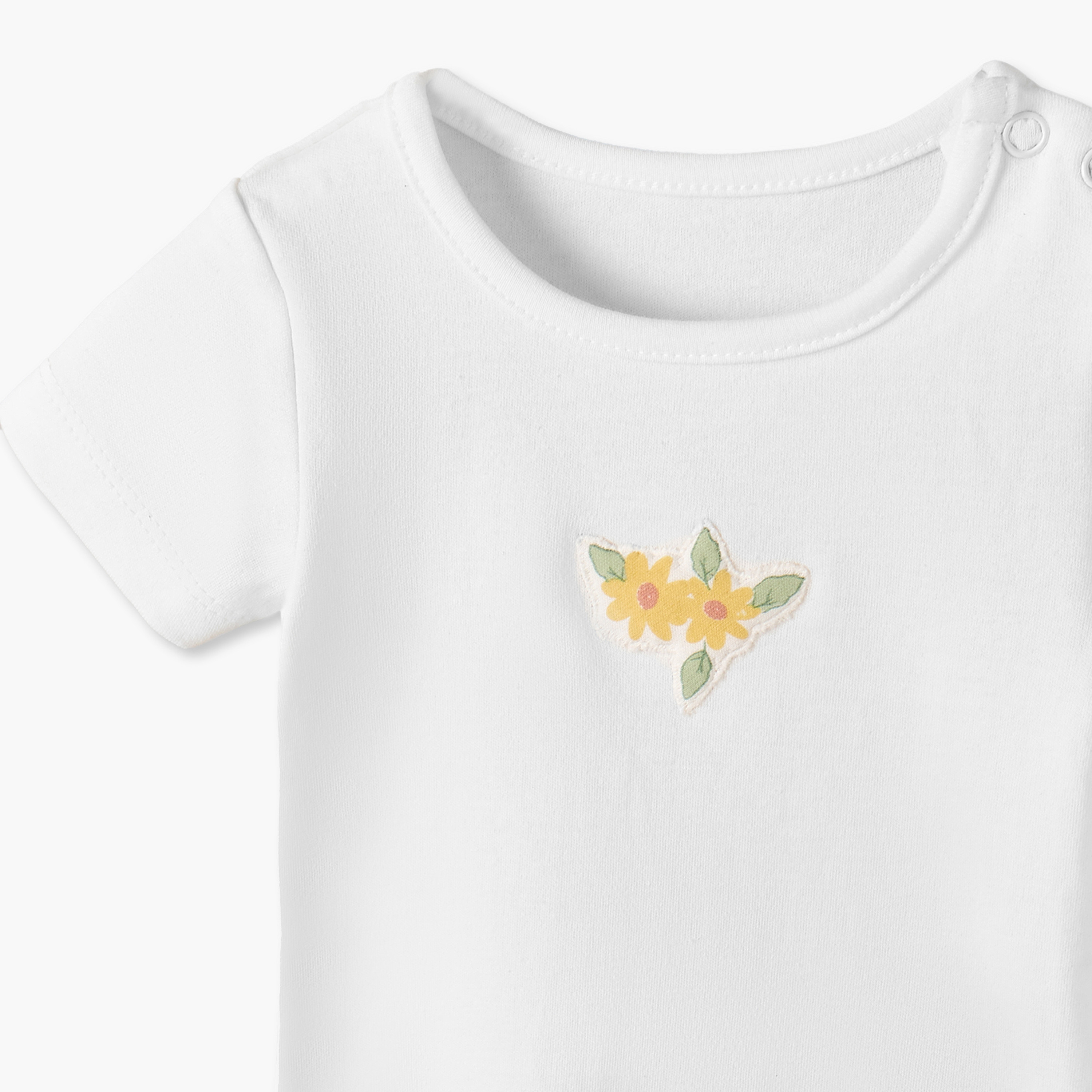بودي سوت بطبعات أزهار وياقة ضيقة وأكمام قصيرة من جونيورز - عبوة 5 قطع-baby-girls-clothing-bodysuits-image-9
