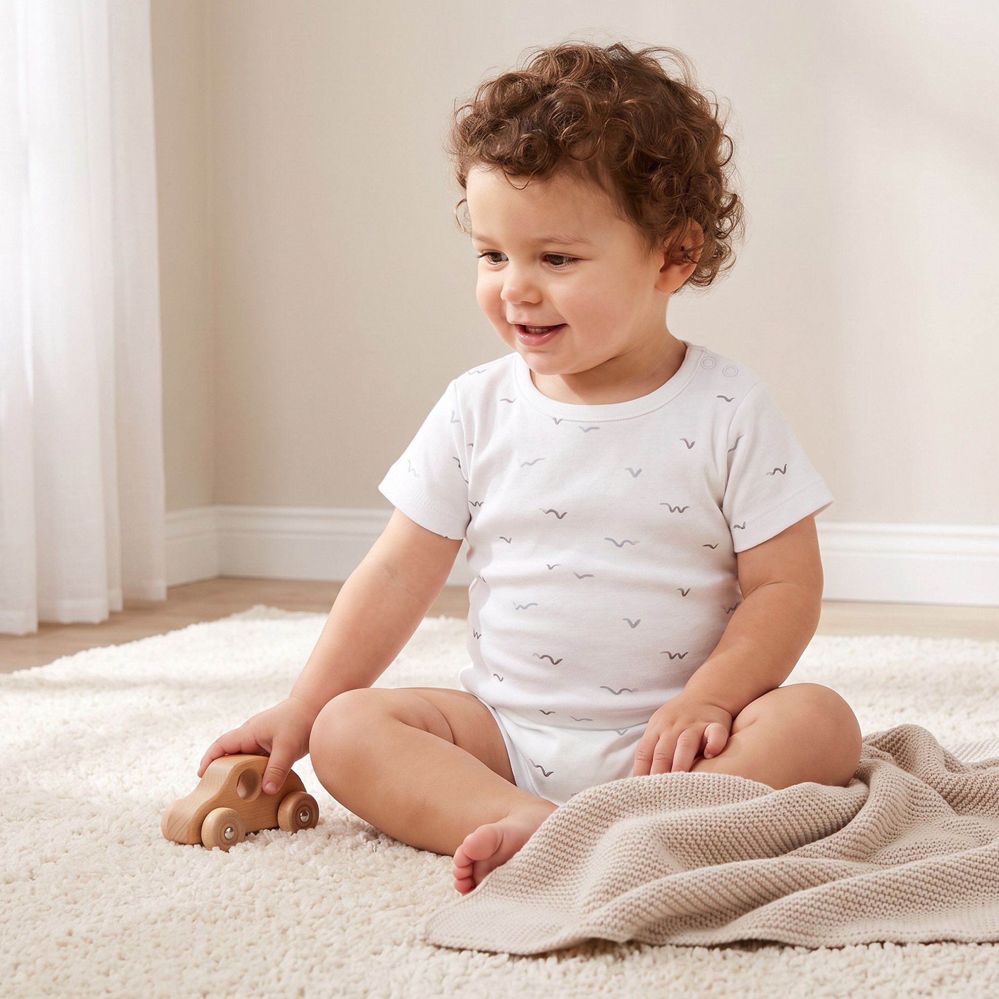 طقم بودي سوت بأكمام قصيرة وياقة ضيقة وطبعات بحرية من جونيورز - عبوة من 5 قطع-baby-girls-clothing-bodysuits-image-2