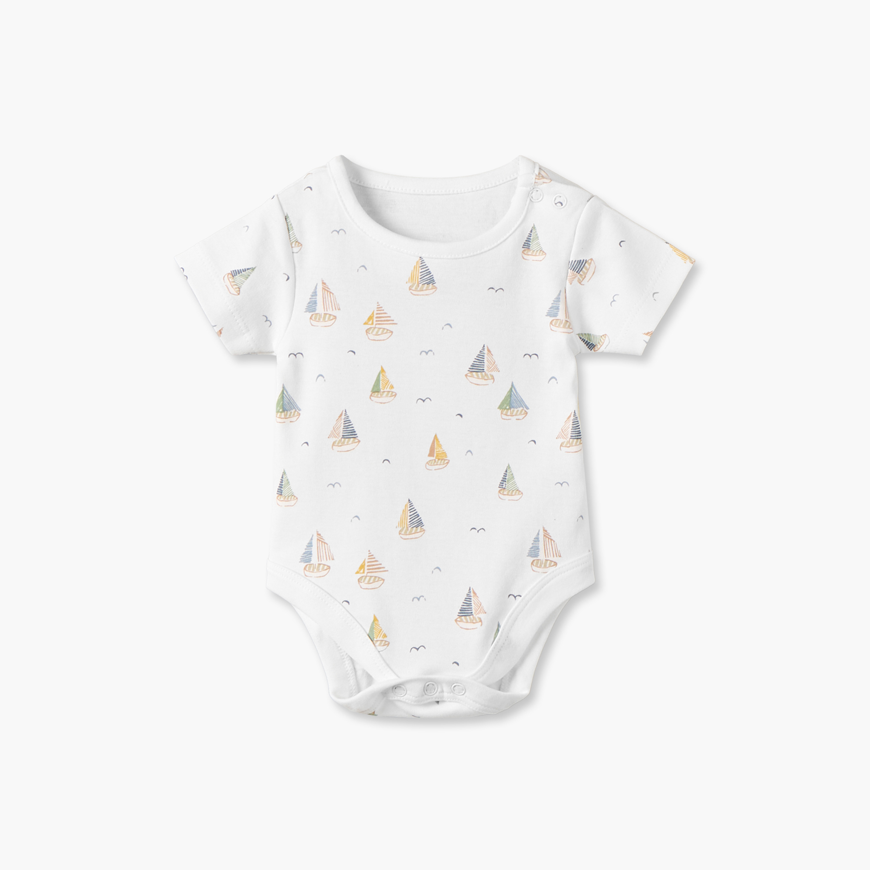 طقم بودي سوت بأكمام قصيرة وياقة ضيقة وطبعات بحرية من جونيورز - عبوة من 5 قطع-baby-girls-clothing-bodysuits-image-6