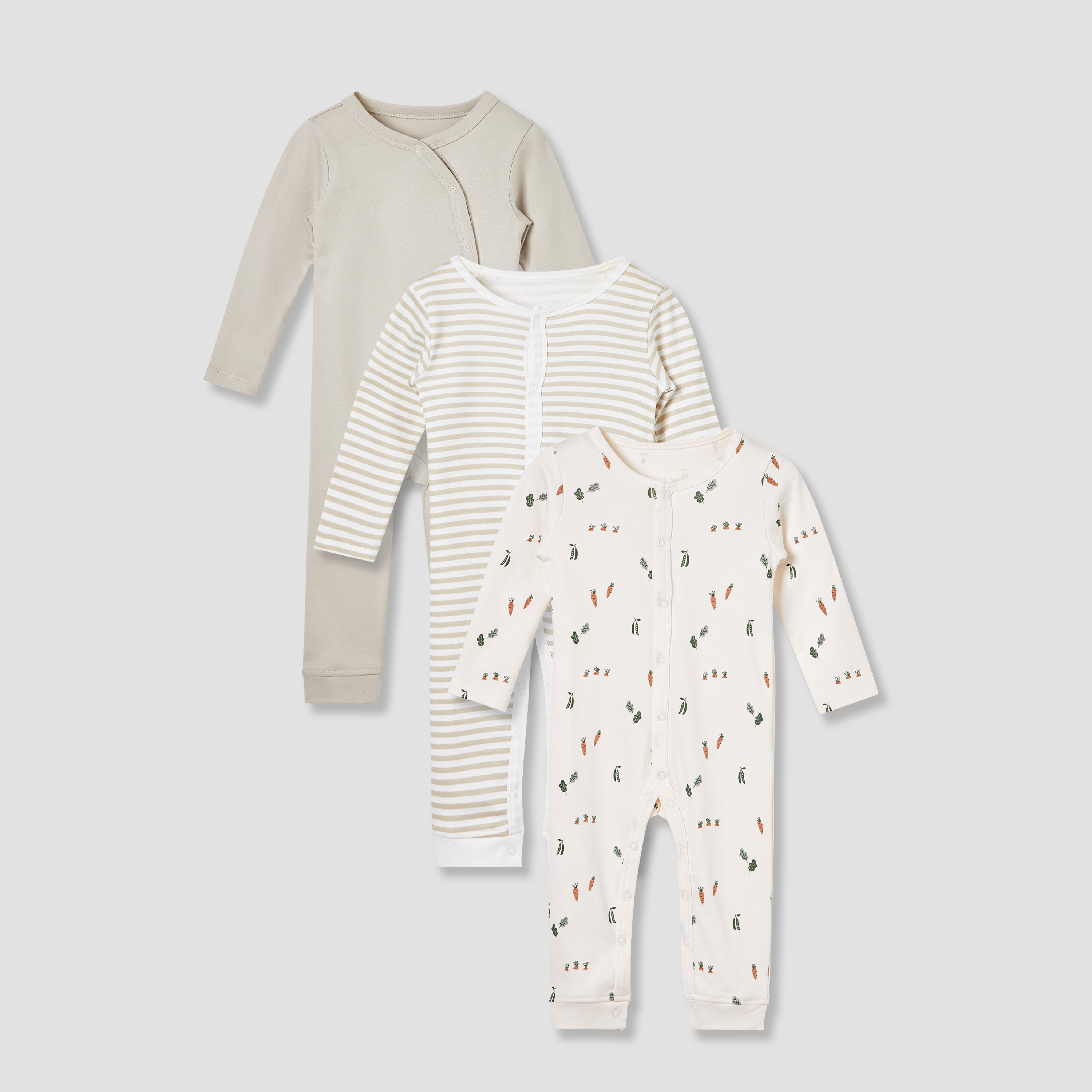 Juniors Printed Sleepsuit with Long Sleeves - Set of 3-baby-boys-clothing-nightwear-sleepsuits-image-1