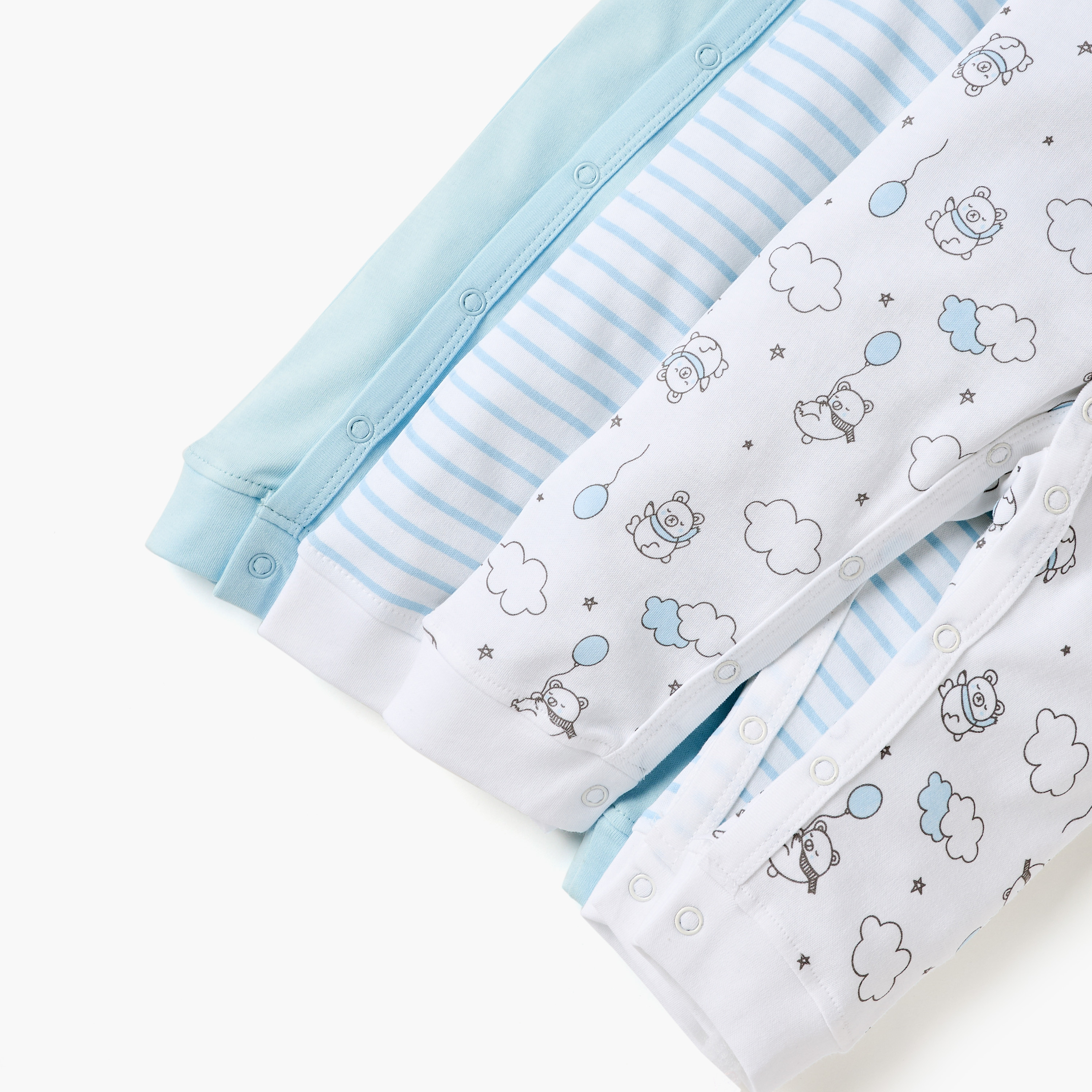 Juniors Printed Sleepsuit with Long Sleeves - Set of 3-baby-girls-clothing-nightwear-sleepsuits-image-6