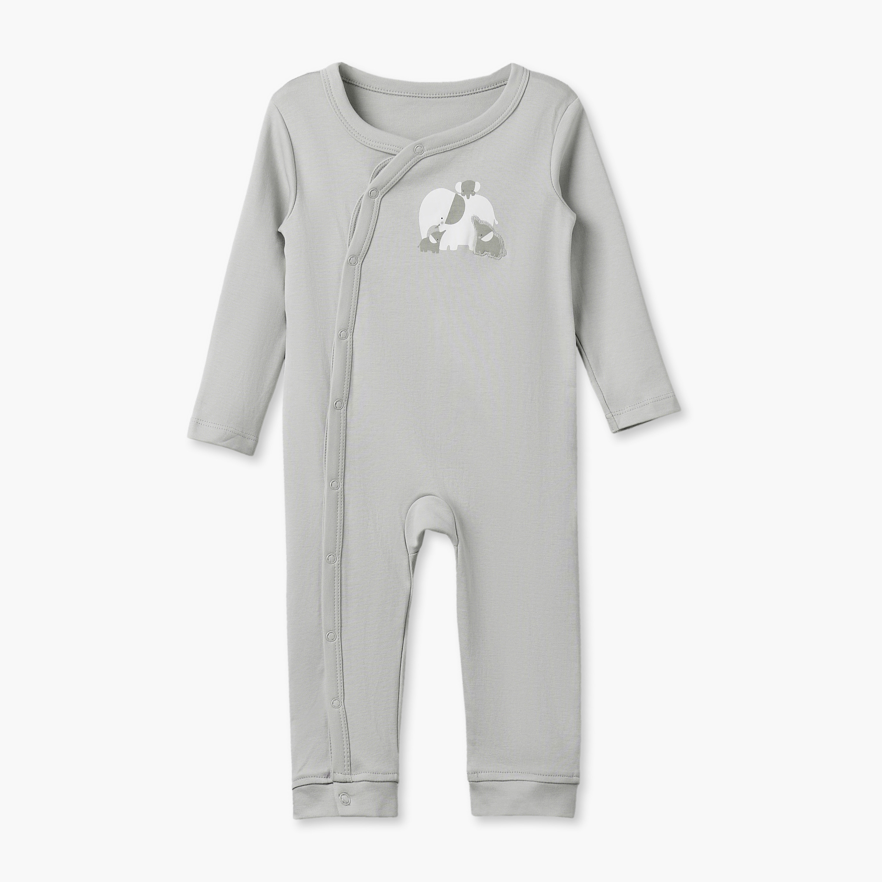 Pack of 3 Juniors Cotton Crew Neck Long Sleeves Sleepsuit with Elephant Print-baby-girls-clothing-nightwear-sleepsuits-image-4