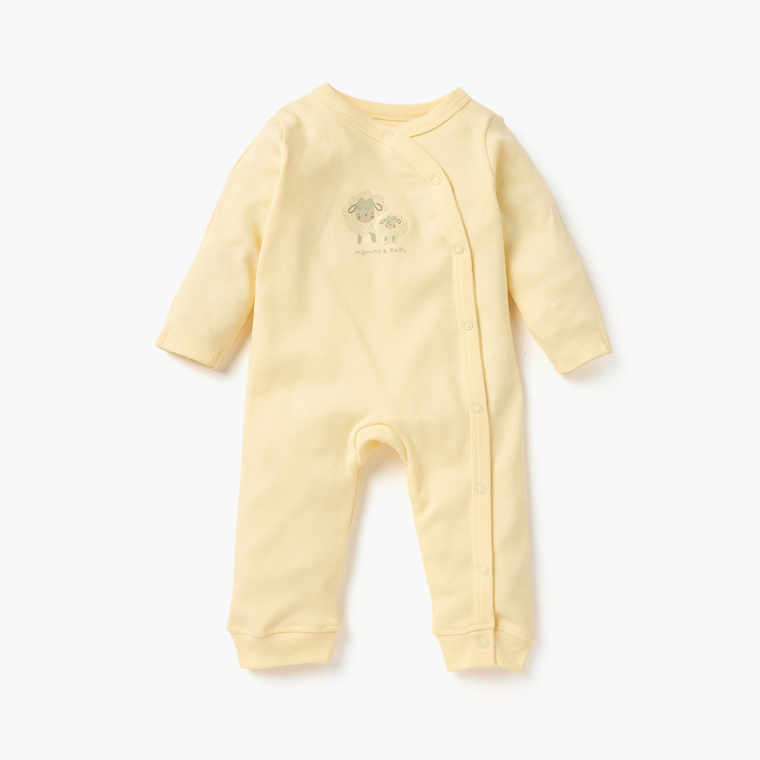 Juniors Printed Sleepsuit with Long Sleeves - Set of 3-baby-girls-clothing-nightwear-sleepsuits-image-4