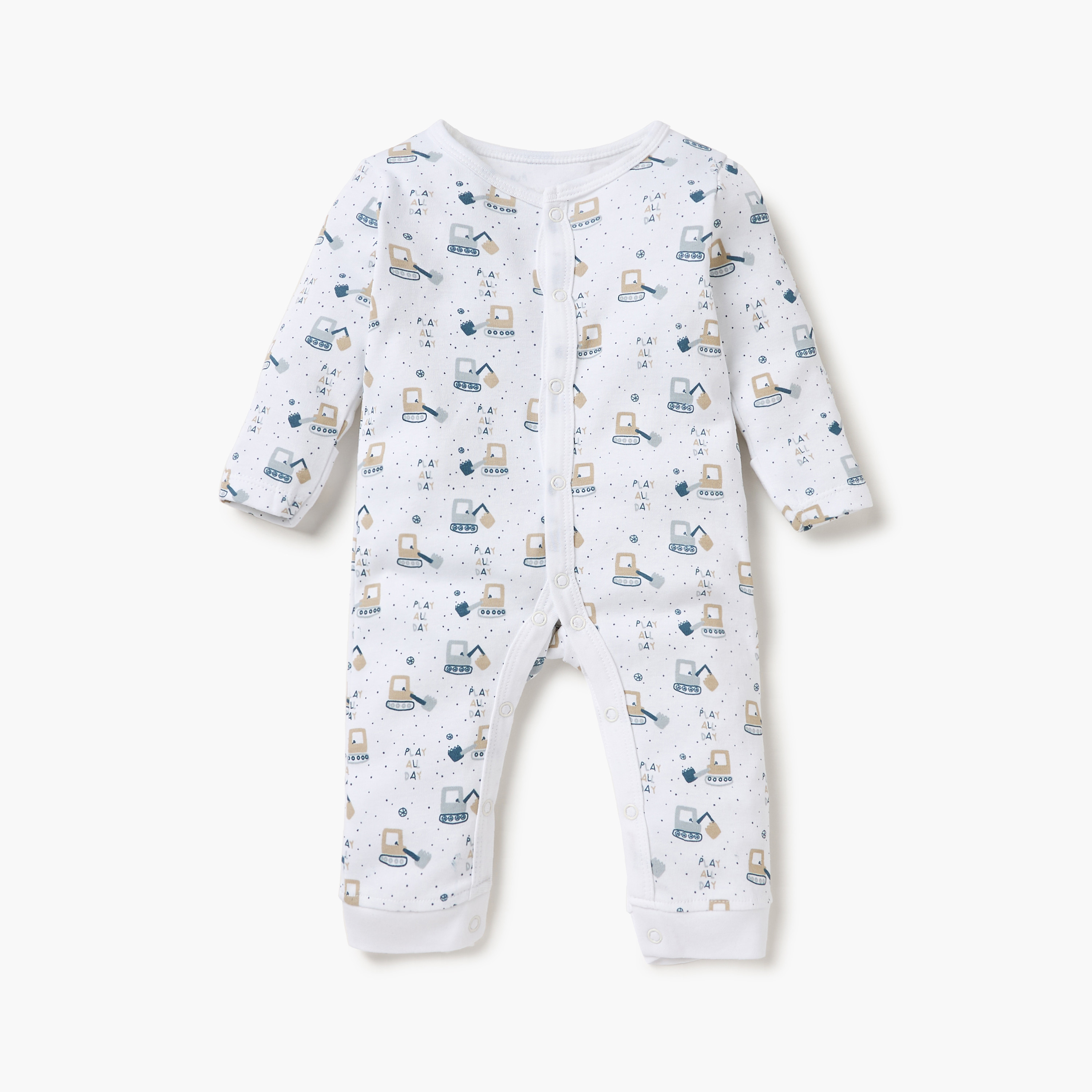 Juniors Printed Sleepsuit with Long Sleeves - Set of 3-baby-boys-clothing-nightwear-sleepsuits-image-2