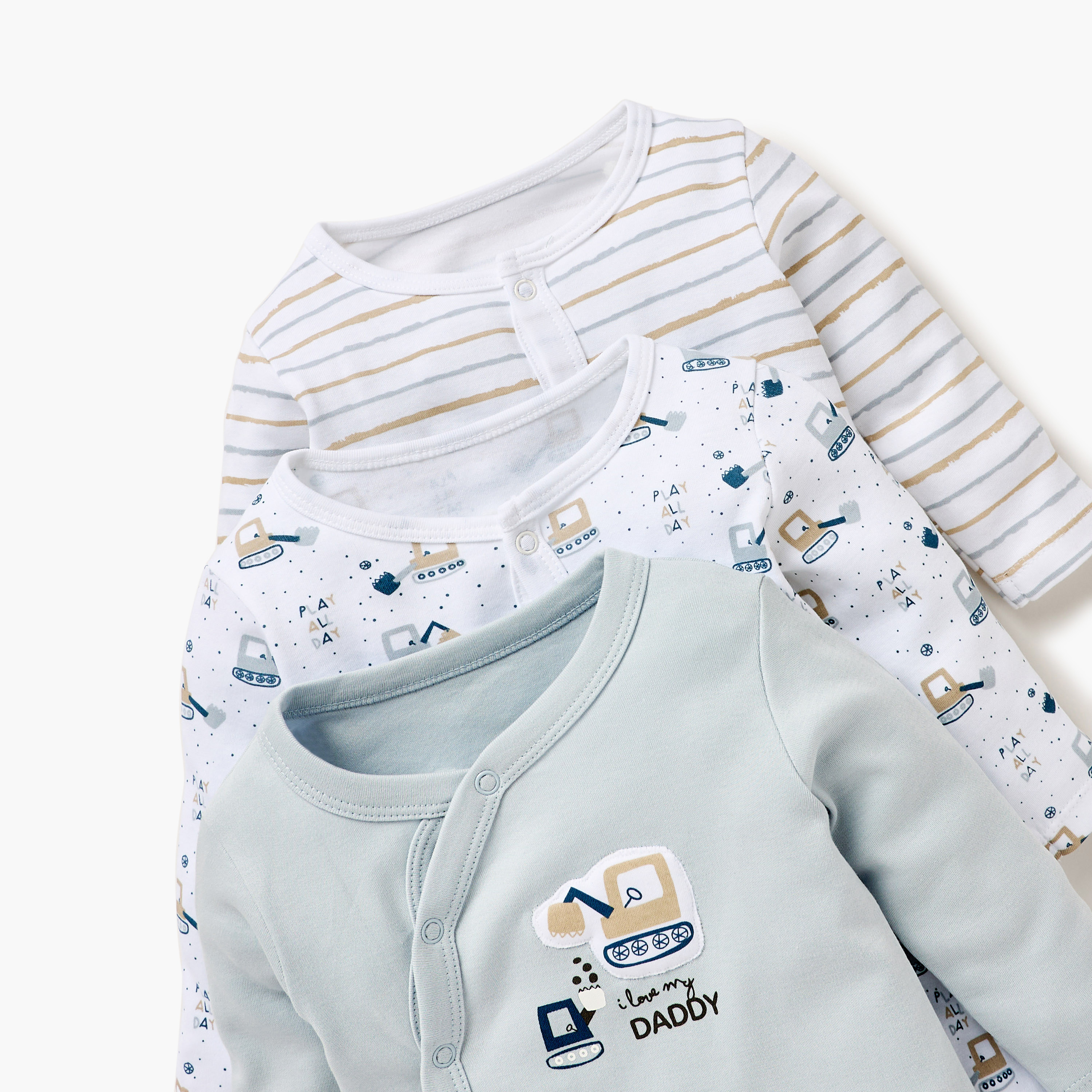 Juniors Printed Sleepsuit with Long Sleeves - Set of 3-baby-boys-clothing-nightwear-sleepsuits-image-5