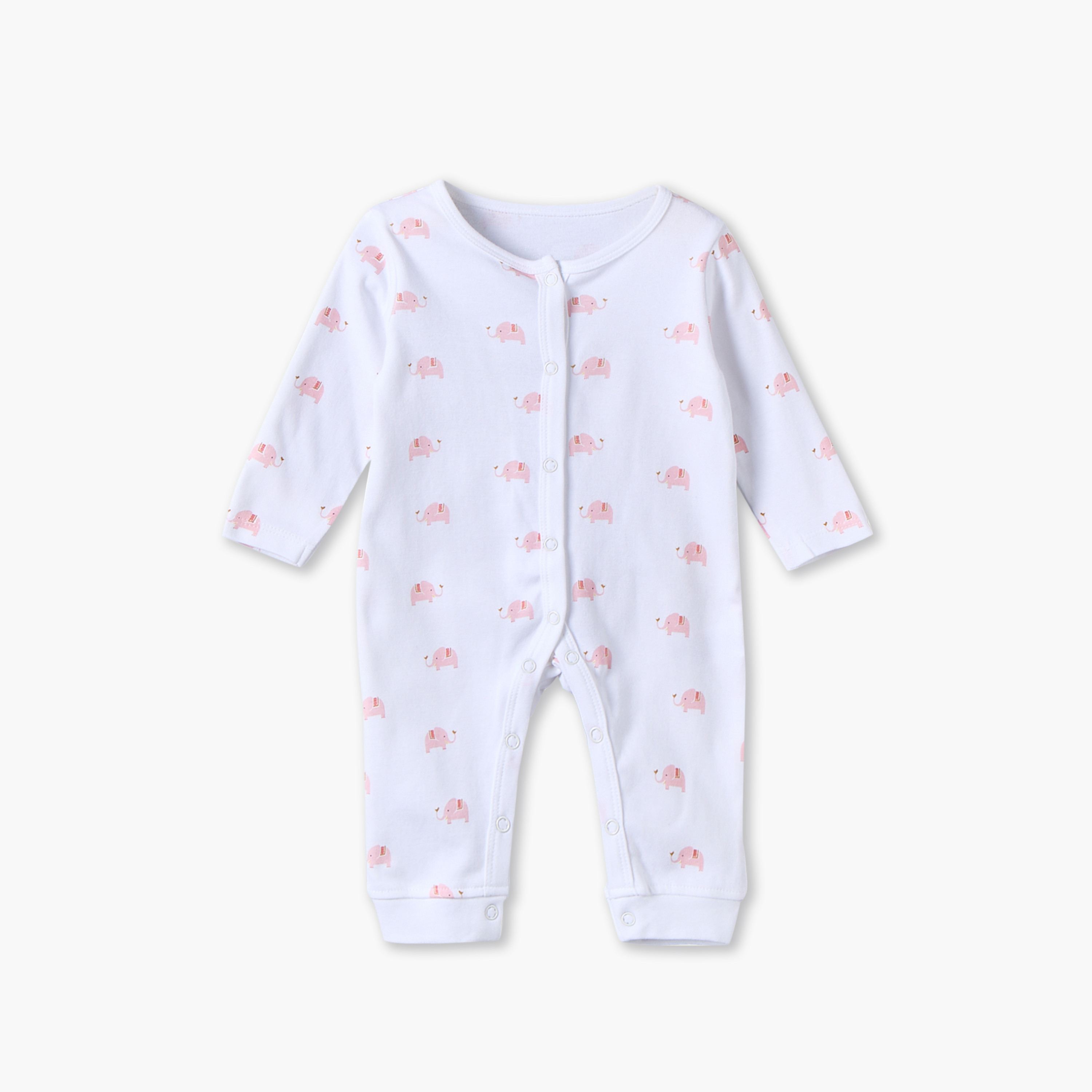 بدلات نوم قطن بأكمام طويلة وياقة ضيقة وطبعات متنوعة من جونيورز - عبوة 3 قطع-baby-girls-clothing-nightwear-sleepsuits-image-3