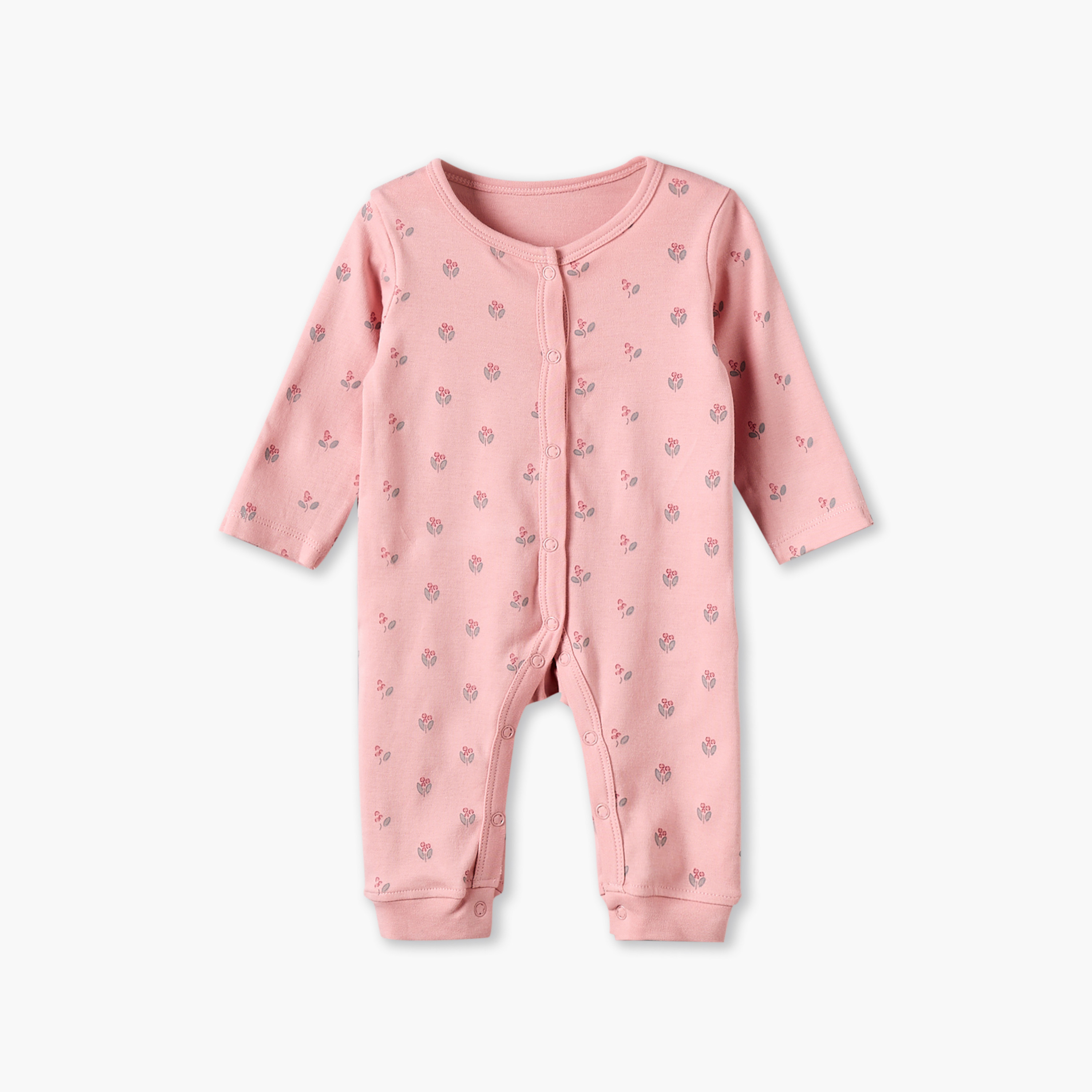 بدلات نوم قطن بأكمام طويلة وياقة ضيقة وطبعات متنوعة من جونيورز - عبوة 3 قطع-baby-girls-clothing-nightwear-sleepsuits-image-5