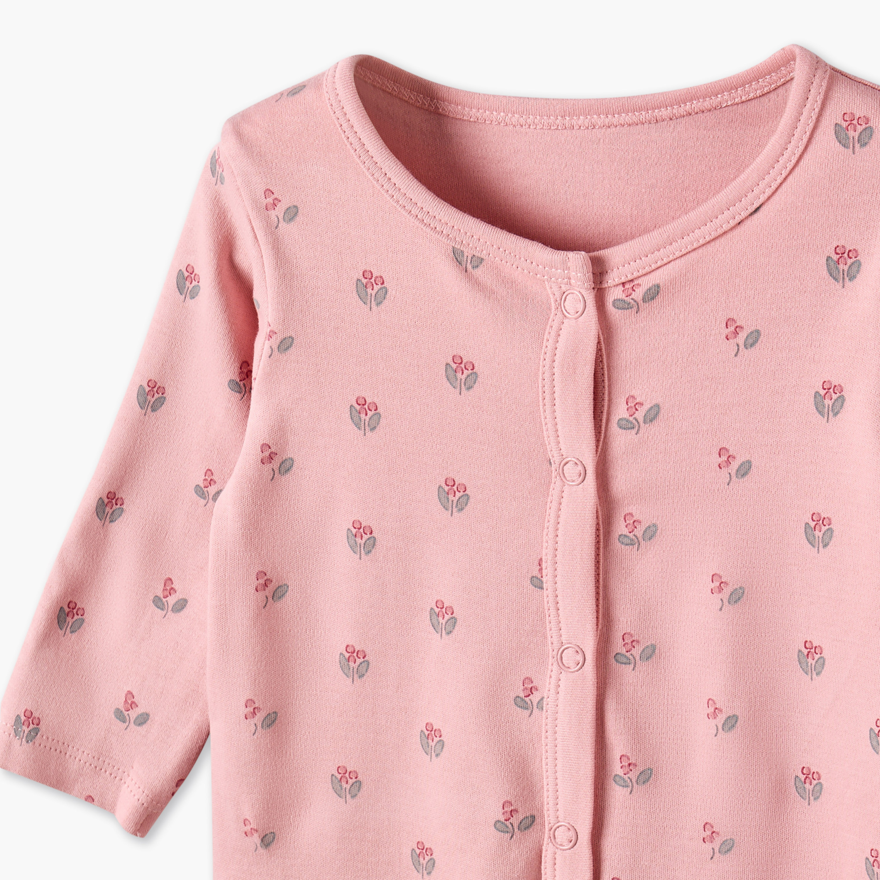 بدلات نوم قطن بأكمام طويلة وياقة ضيقة وطبعات متنوعة من جونيورز - عبوة 3 قطع-baby-girls-clothing-nightwear-sleepsuits-image-7