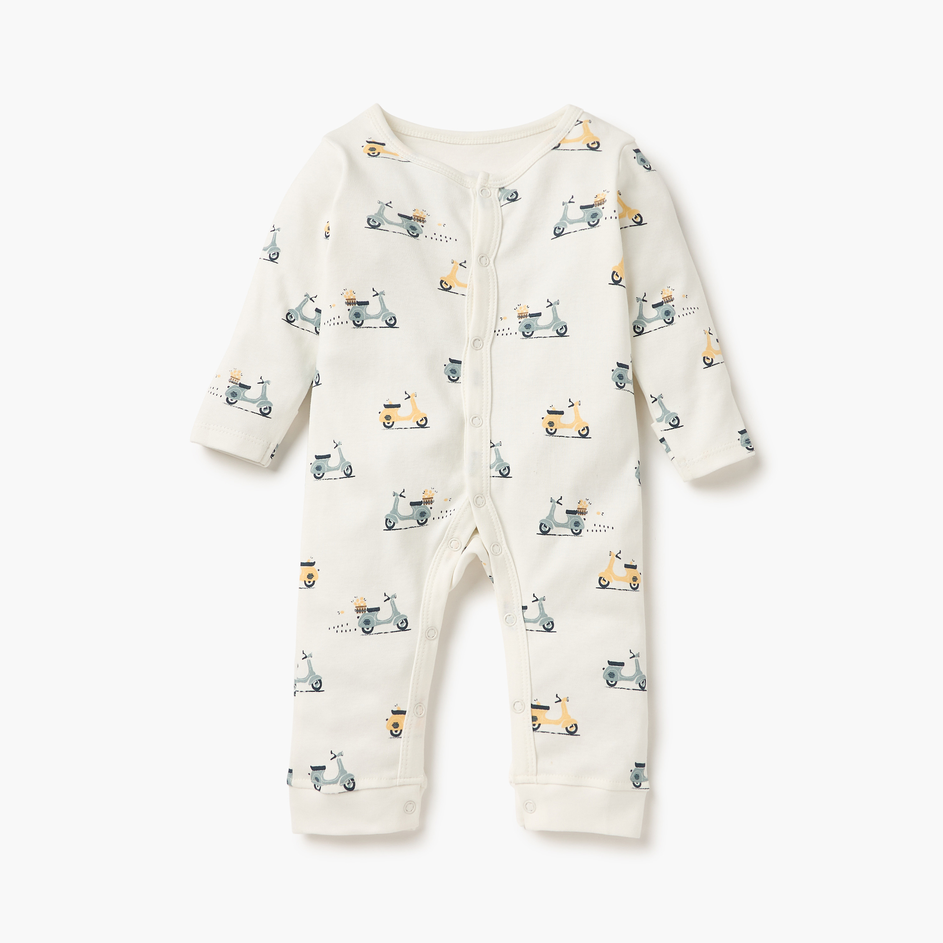 Juniors Assorted Sleepsuit with Long Sleeves - Set of 3-baby-girls-clothing-nightwear-sleepsuits-image-2
