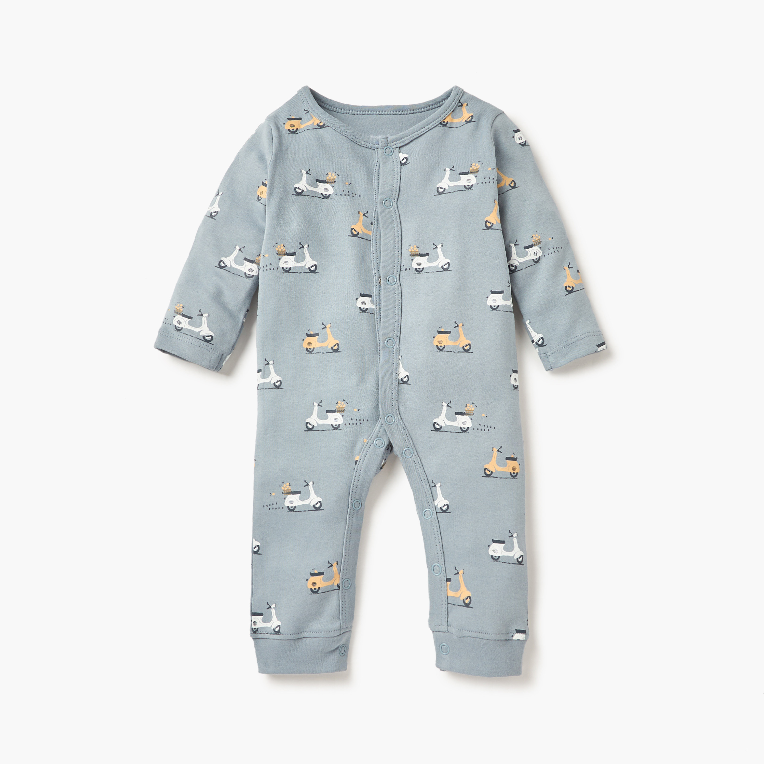Juniors Assorted Sleepsuit with Long Sleeves - Set of 3-baby-girls-clothing-nightwear-sleepsuits-image-4