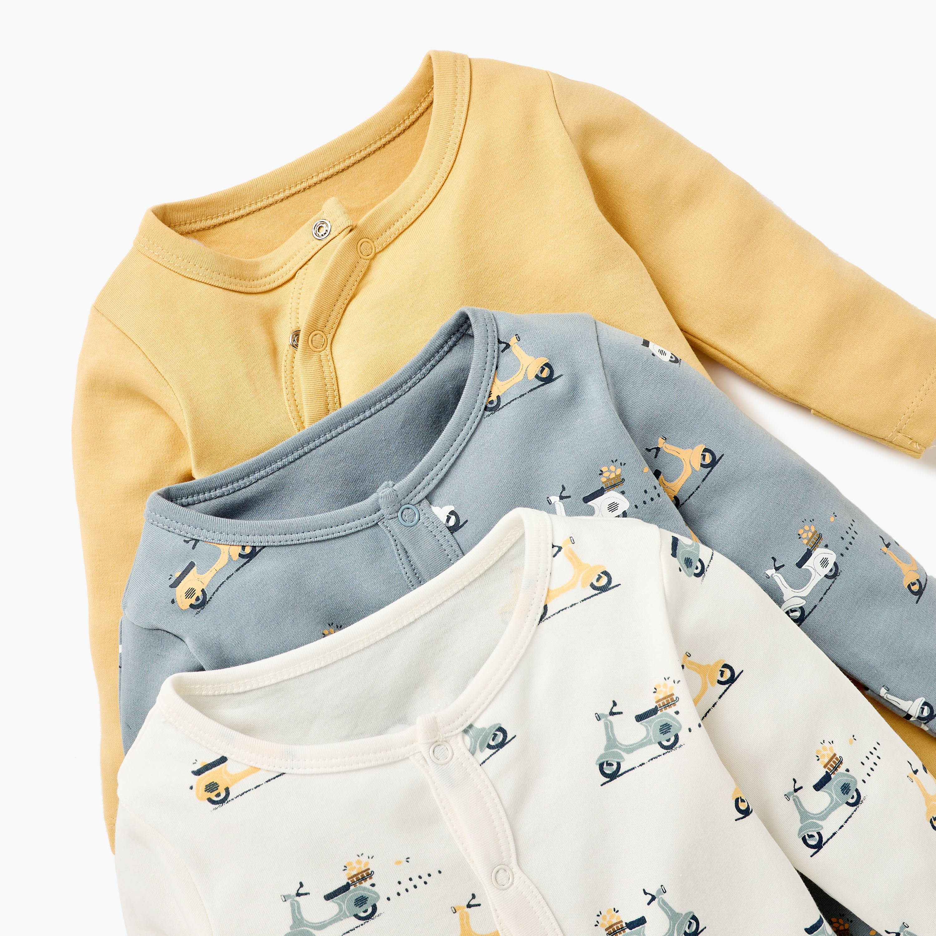 Juniors Assorted Sleepsuit with Long Sleeves - Set of 3-baby-girls-clothing-nightwear-sleepsuits-image-5