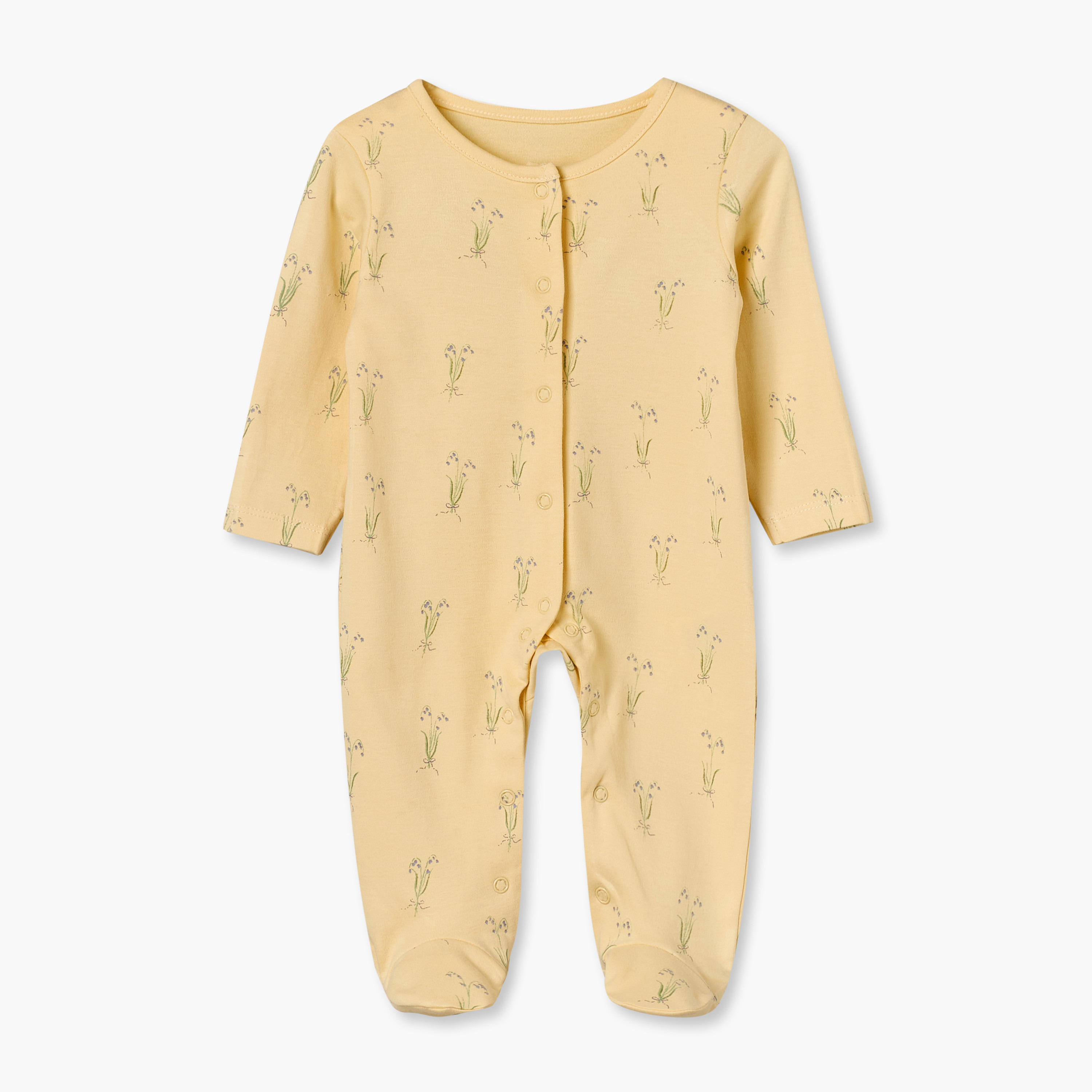 Pack of 3 Juniors Crew Round Neck Long Sleeves Sleepsuit with Floral Print-baby-boys-clothing-nightwear-sleepsuits-image-3