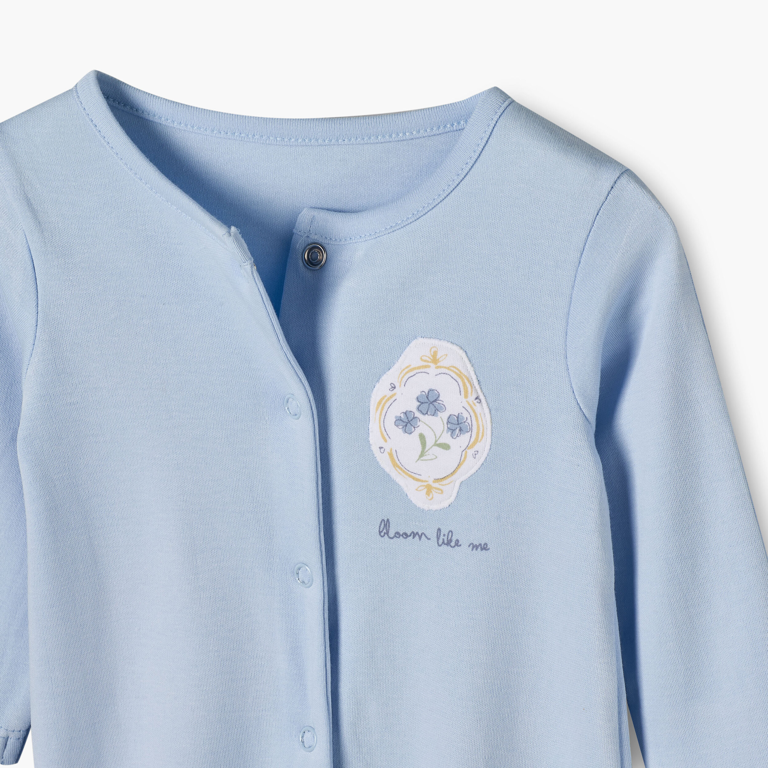 Pack of 3 Juniors Crew Round Neck Long Sleeves Sleepsuit with Floral Print-baby-boys-clothing-nightwear-sleepsuits-image-7